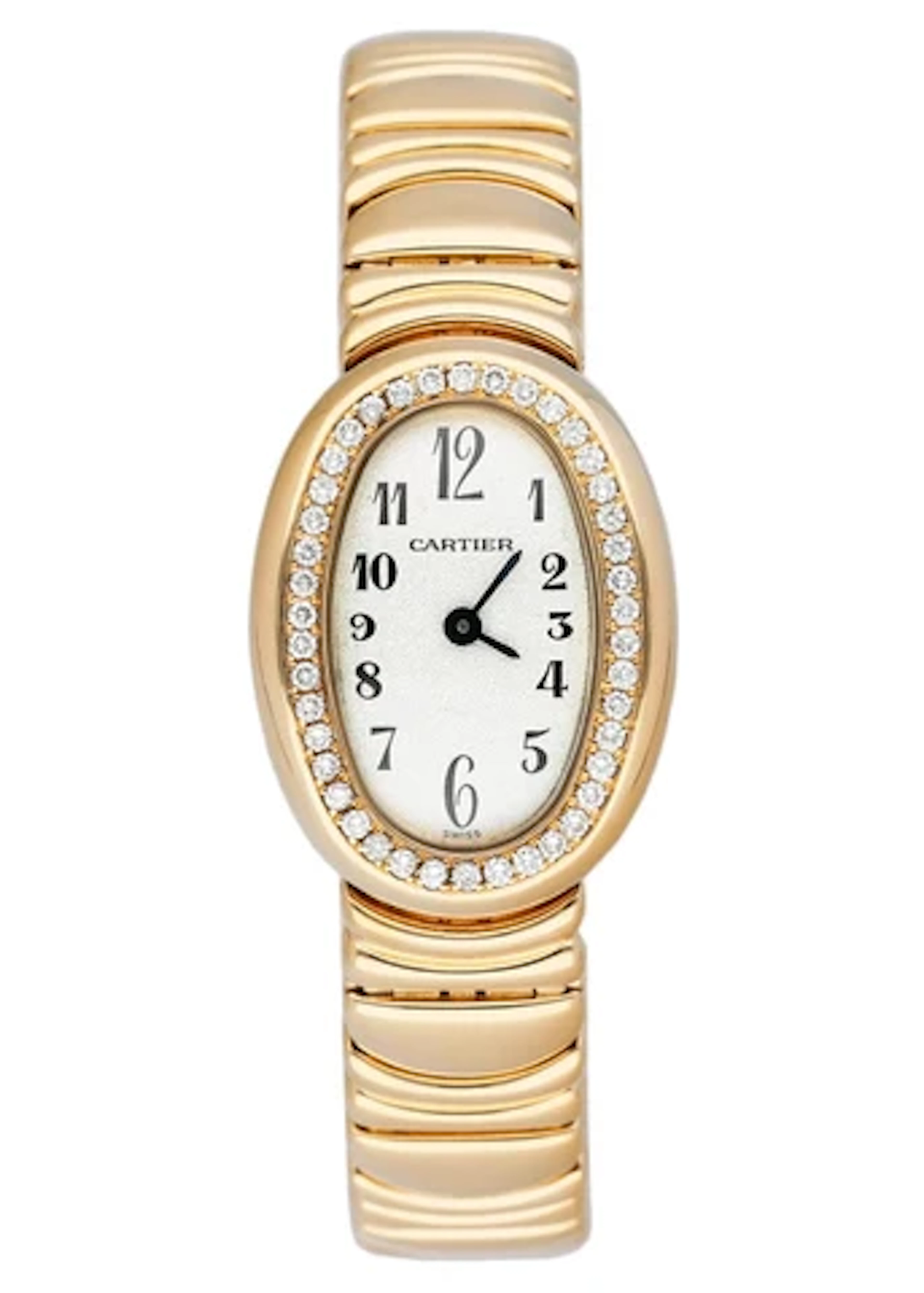 Cartier Baignoire Mini WB5047D8 / 1960 Diamond 18k Yellow Gold Ladies Watch