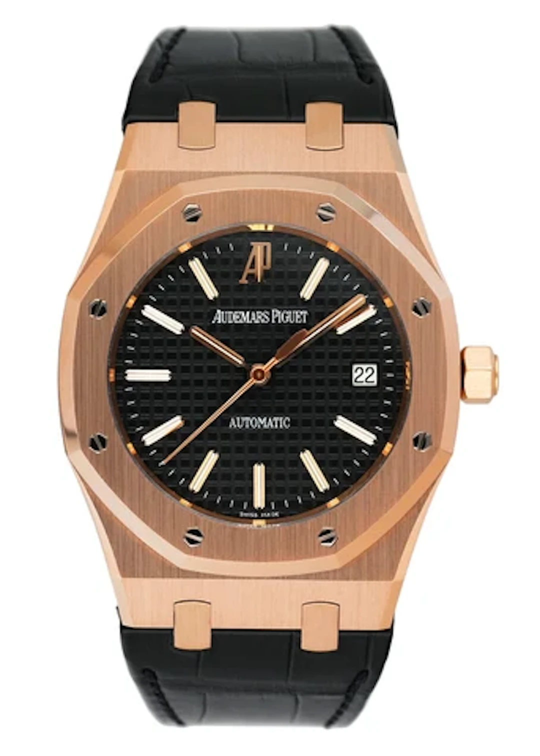Audemars Piguet Royal Oak 15300OR Black Dial Mens Watch Box Papers