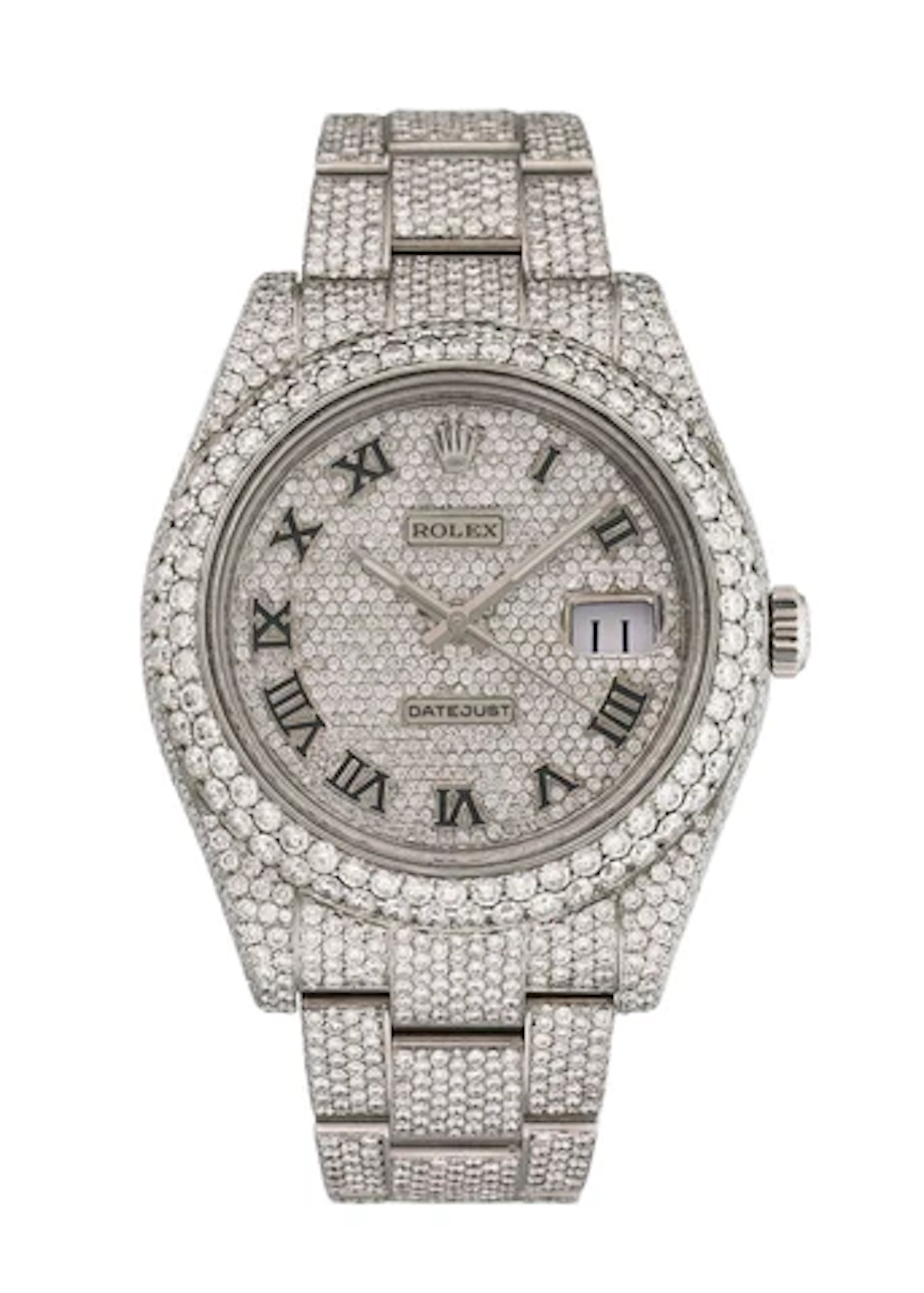 Rolex Oyster Perpetual Datejust II 116300 Iced Mens Watch Box Papers