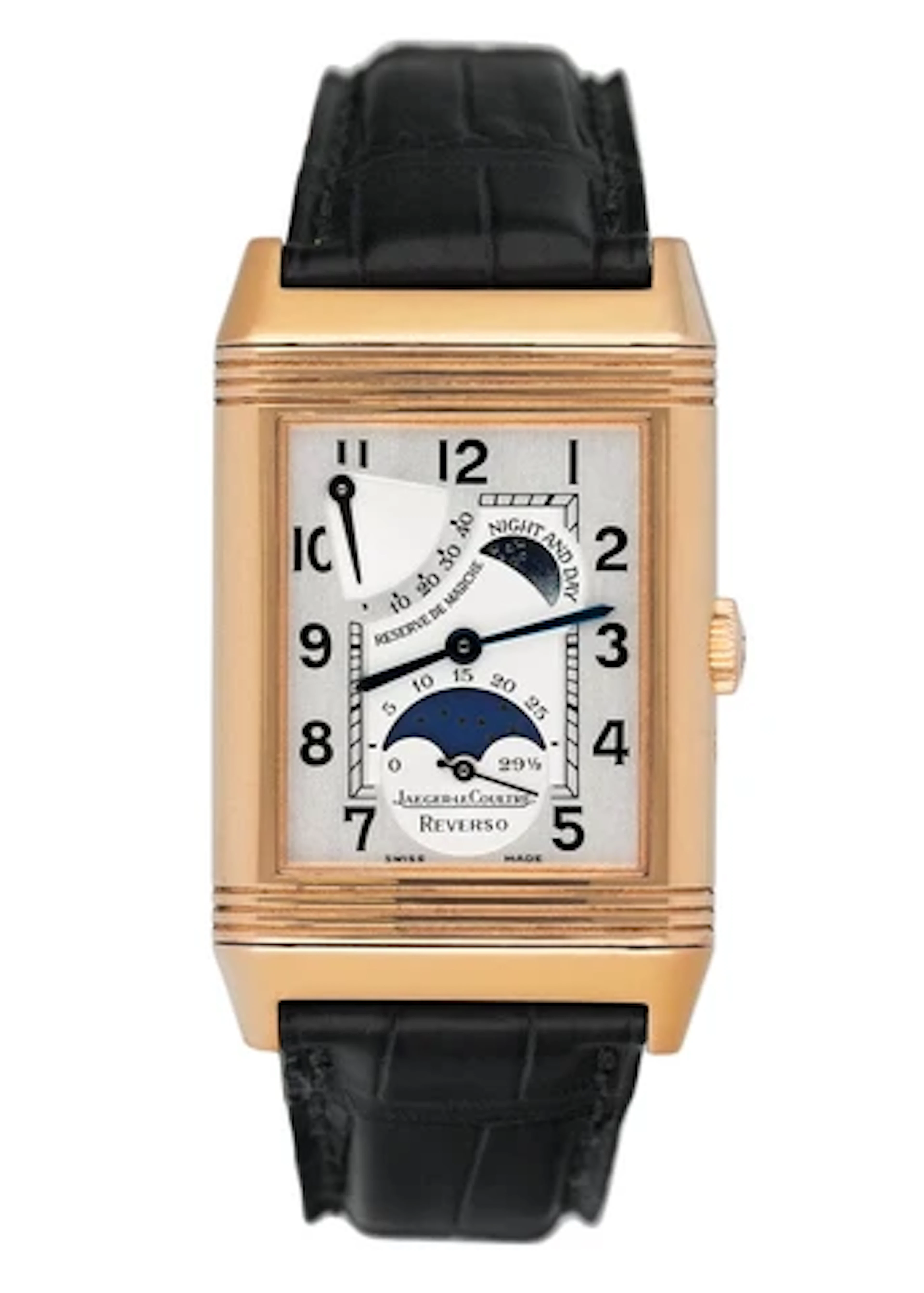 Jaeger LeCoultre Reverso 270.2.63 Sun Moon Rose Gold Mens Watch