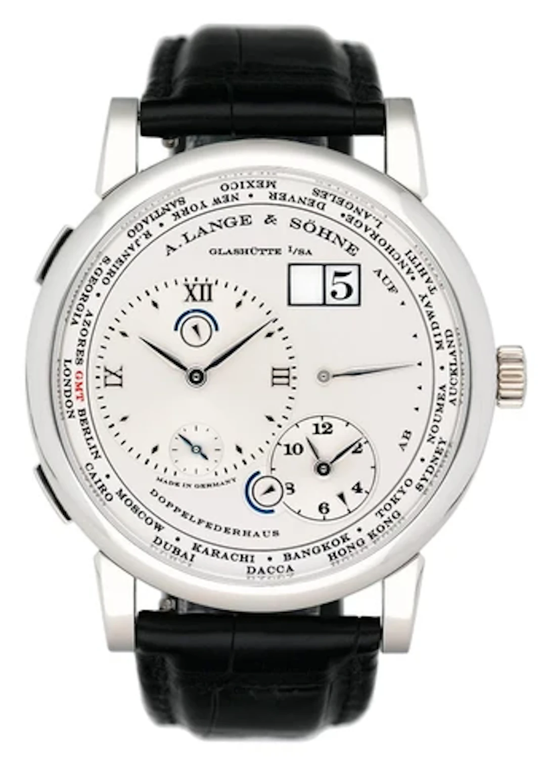 A. Lange & Sohne Lange 1 116.025 Silver Dial Platinum Mens Watch Box