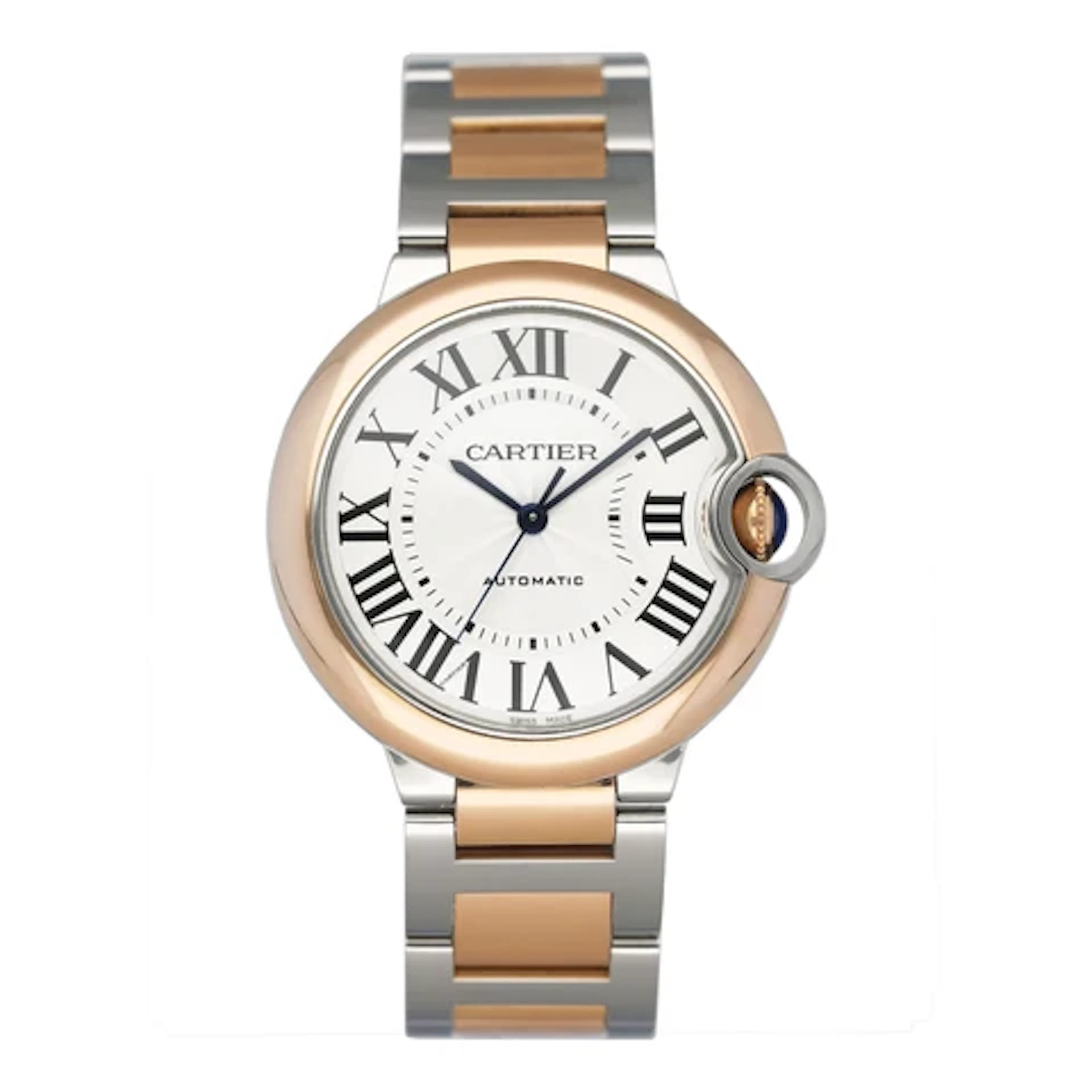 Cartier Ballon Bleu W2BB0033 Silver Dial Two-Tone Rose Gold Ladies