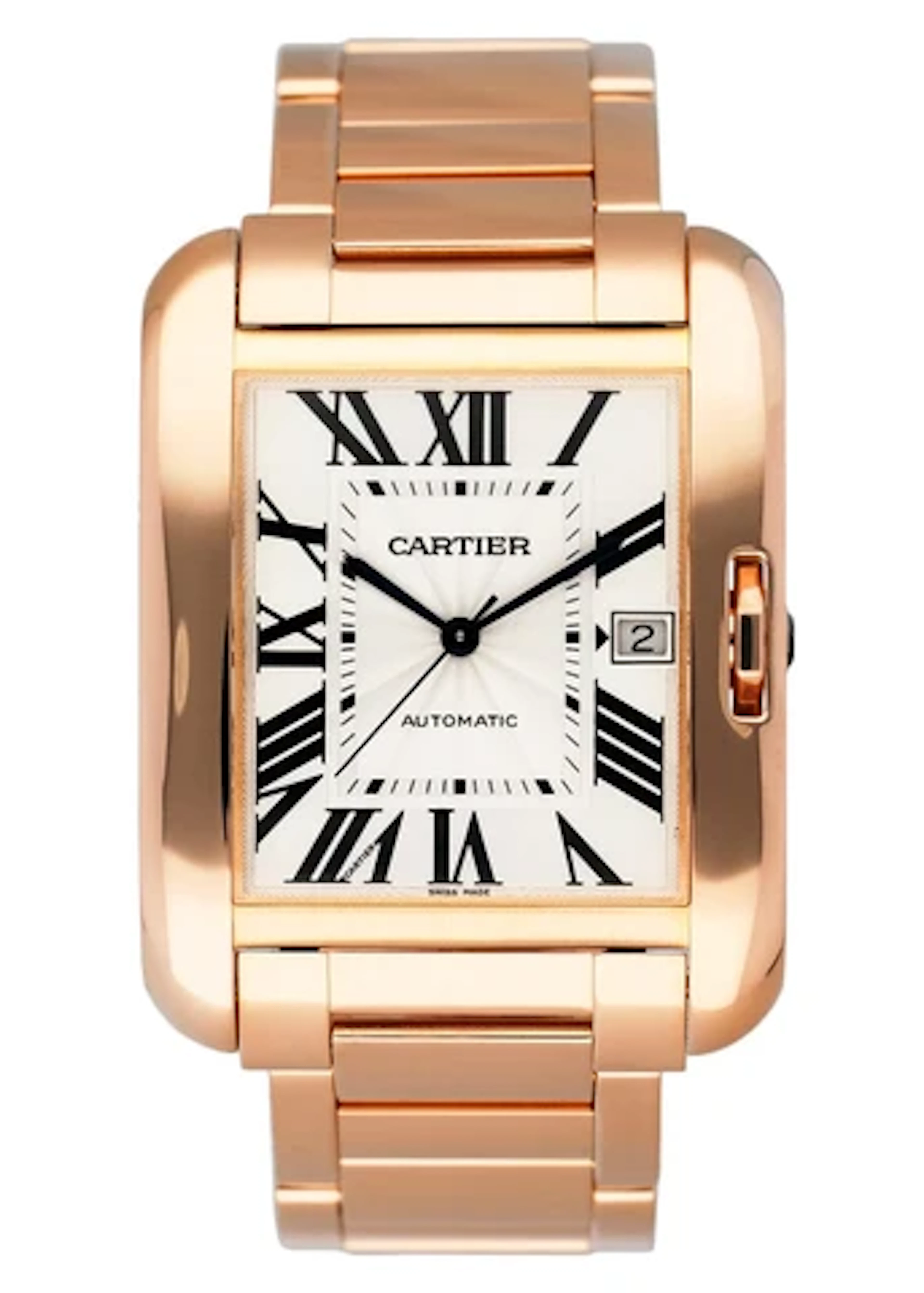 Cartier Tank Anglaise XL W5310002 18K Rose Gold Mens Watch Box Papers