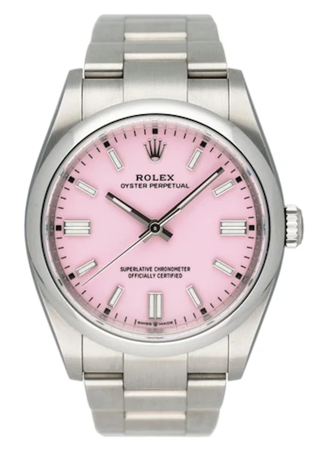 Rolex Oyster Perpetual 126000 Pink Dial Watch Box Papers