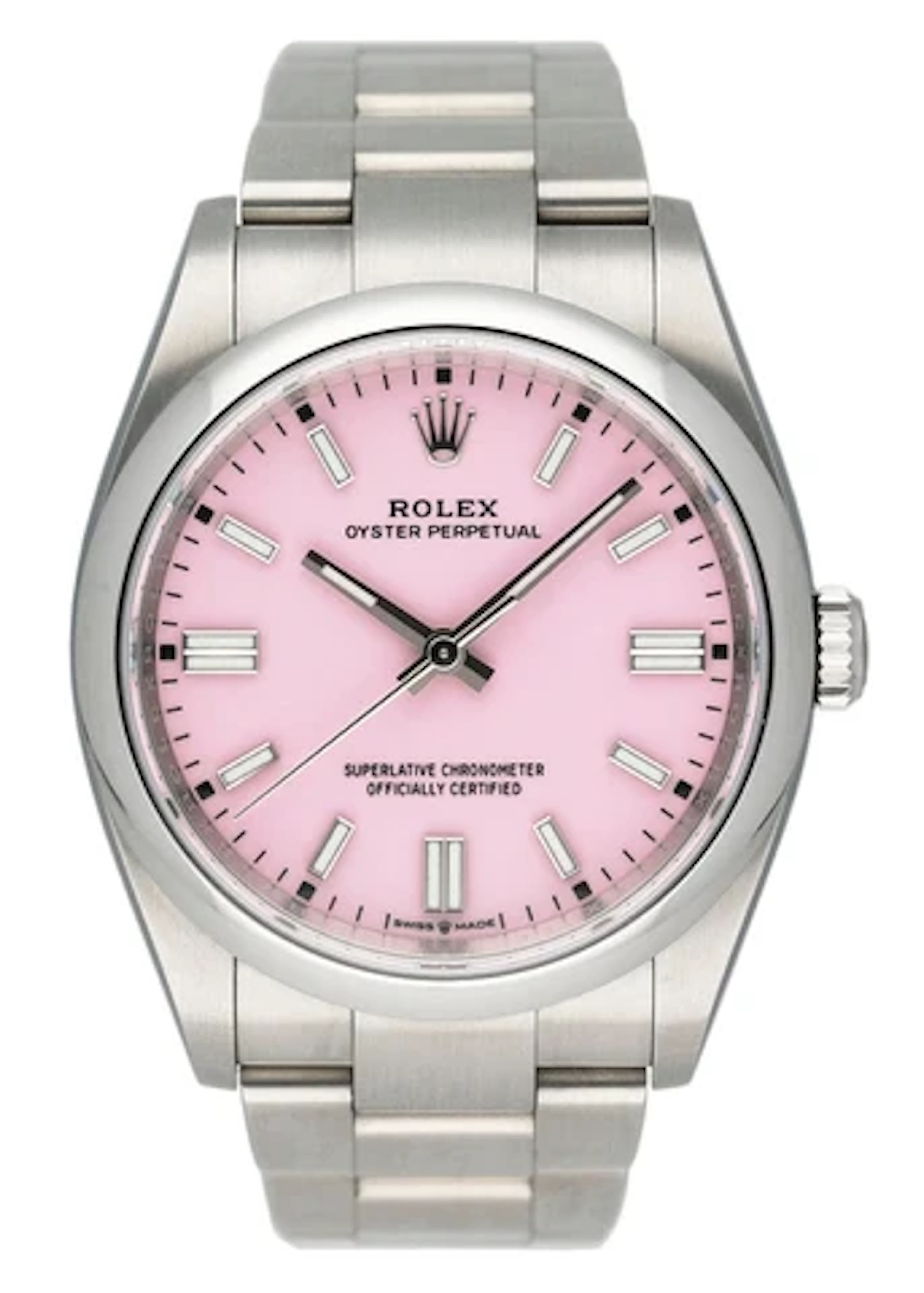 Rolex Oyster Perpetual 126000 Pink Dial Watch Box Papers