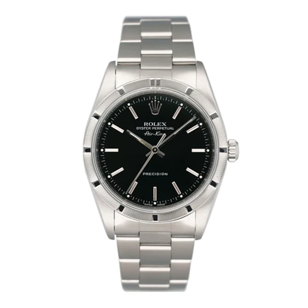 Rolex Air King Precision 14010 Black Dial Mens Watch Box Papers