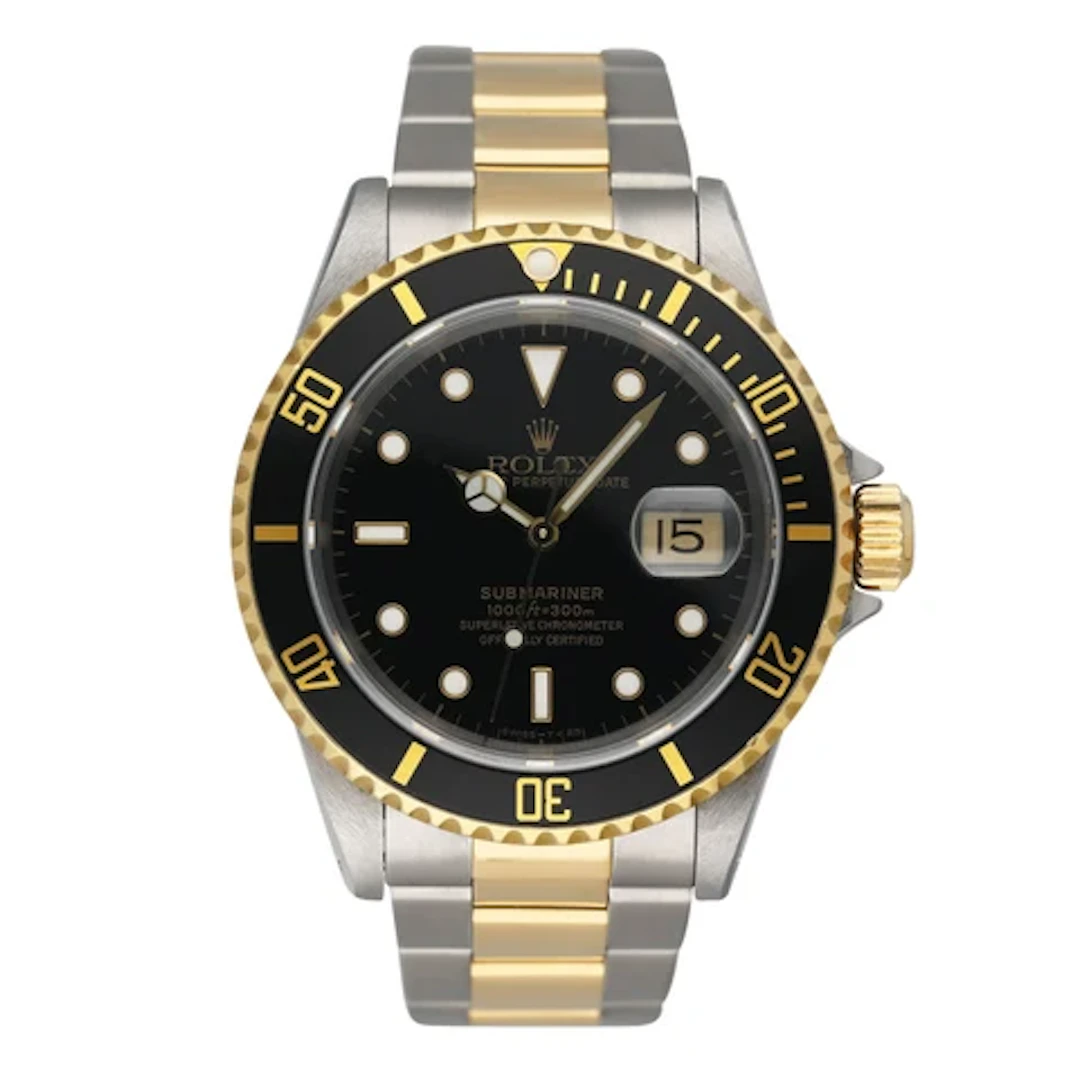 Rolex Submariner Date 16613 Two-Tone Mens Watch Box Papers