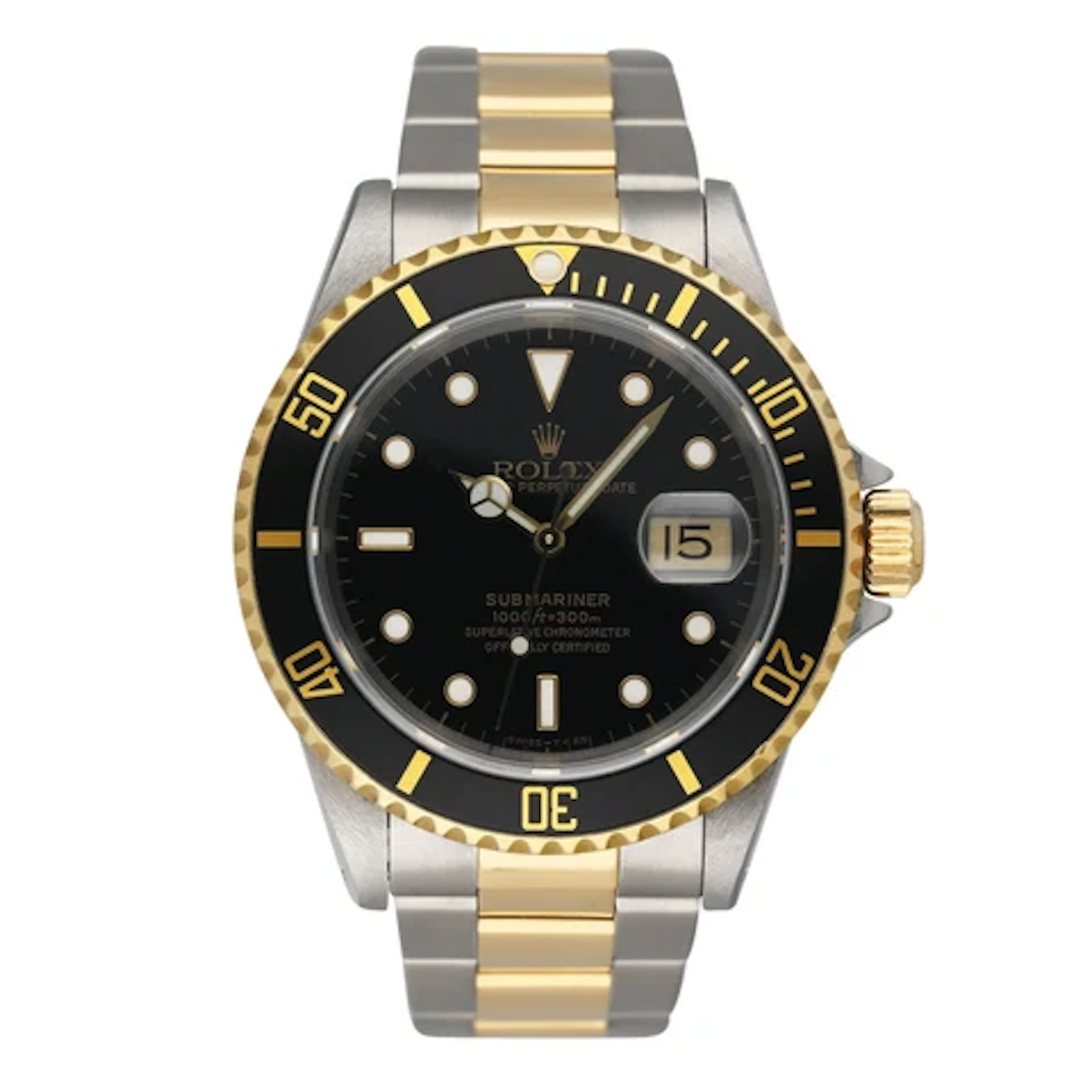 Rolex Submariner Date 16613 Two-Tone Mens Watch Box Papers
