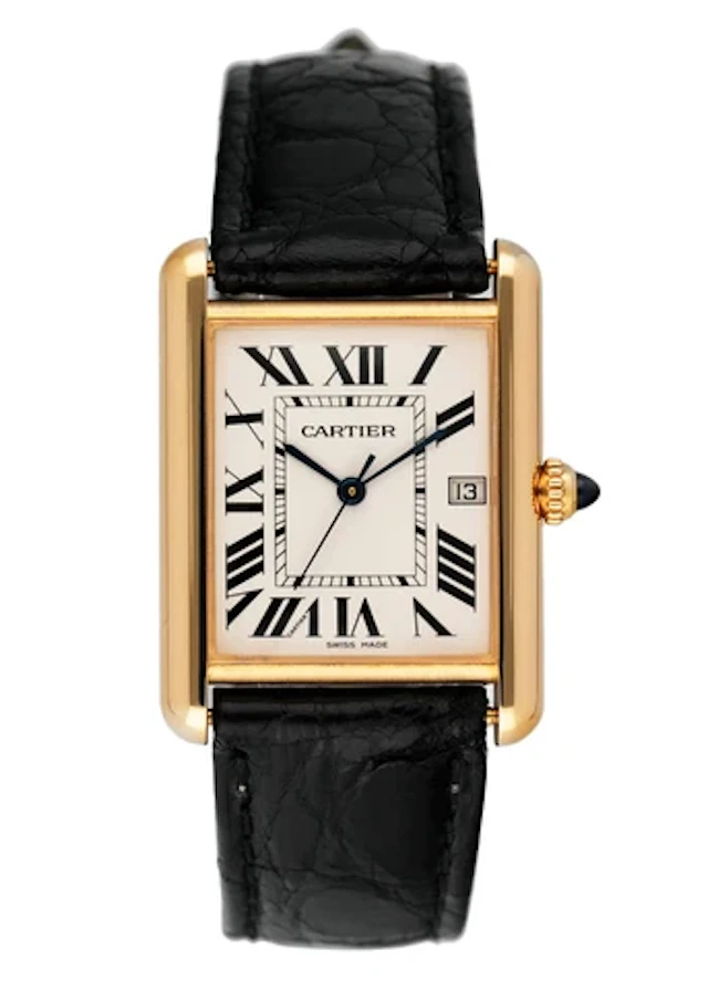 Cartier Tank Louis W1529756 2441 18K Yellow Gold Mens Watch