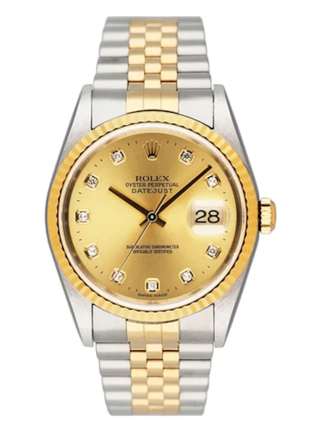 Rolex Datejust 16233 Diamond Dial Mens Watch