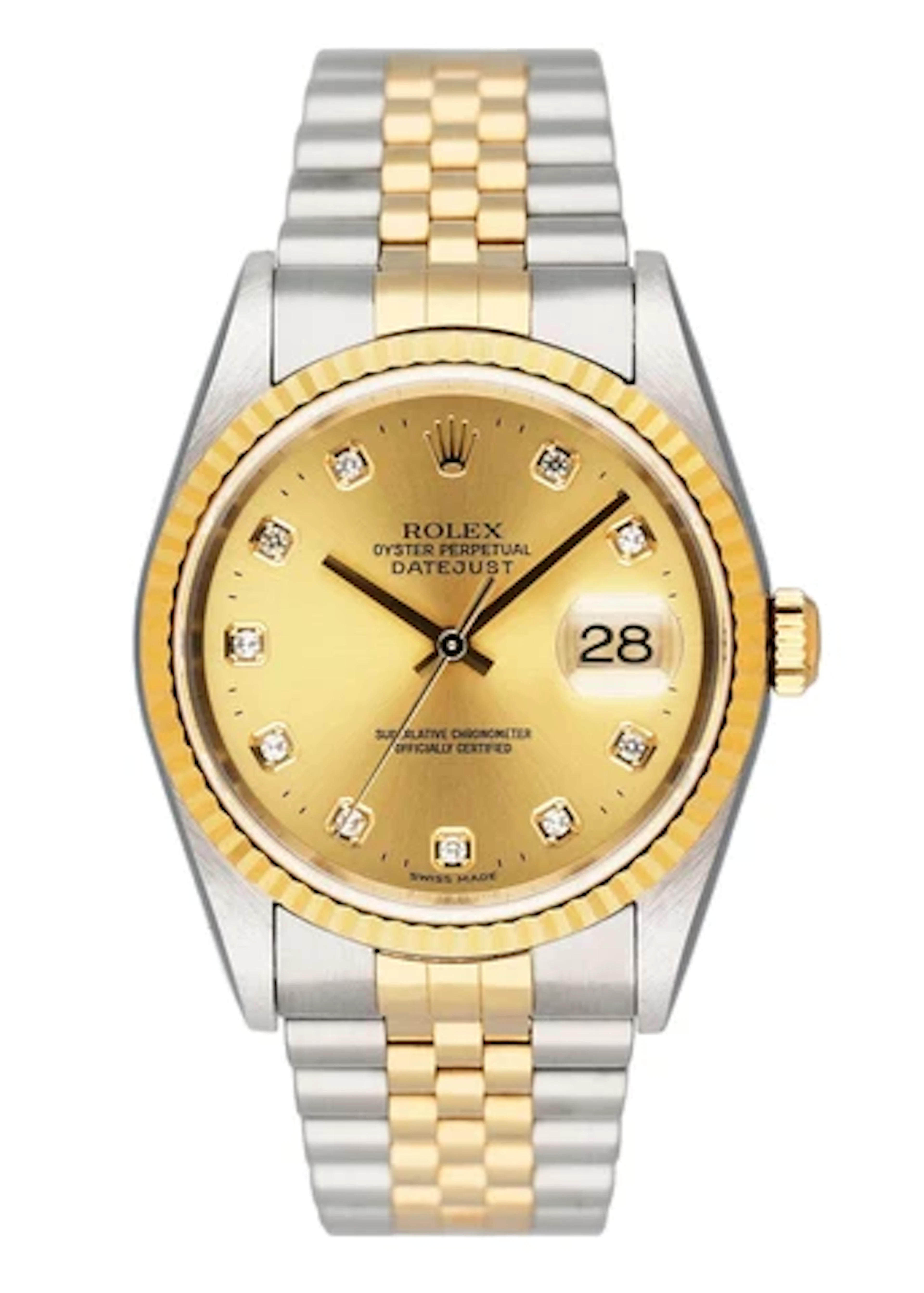 Rolex Datejust 16233 Diamond Dial Mens Watch