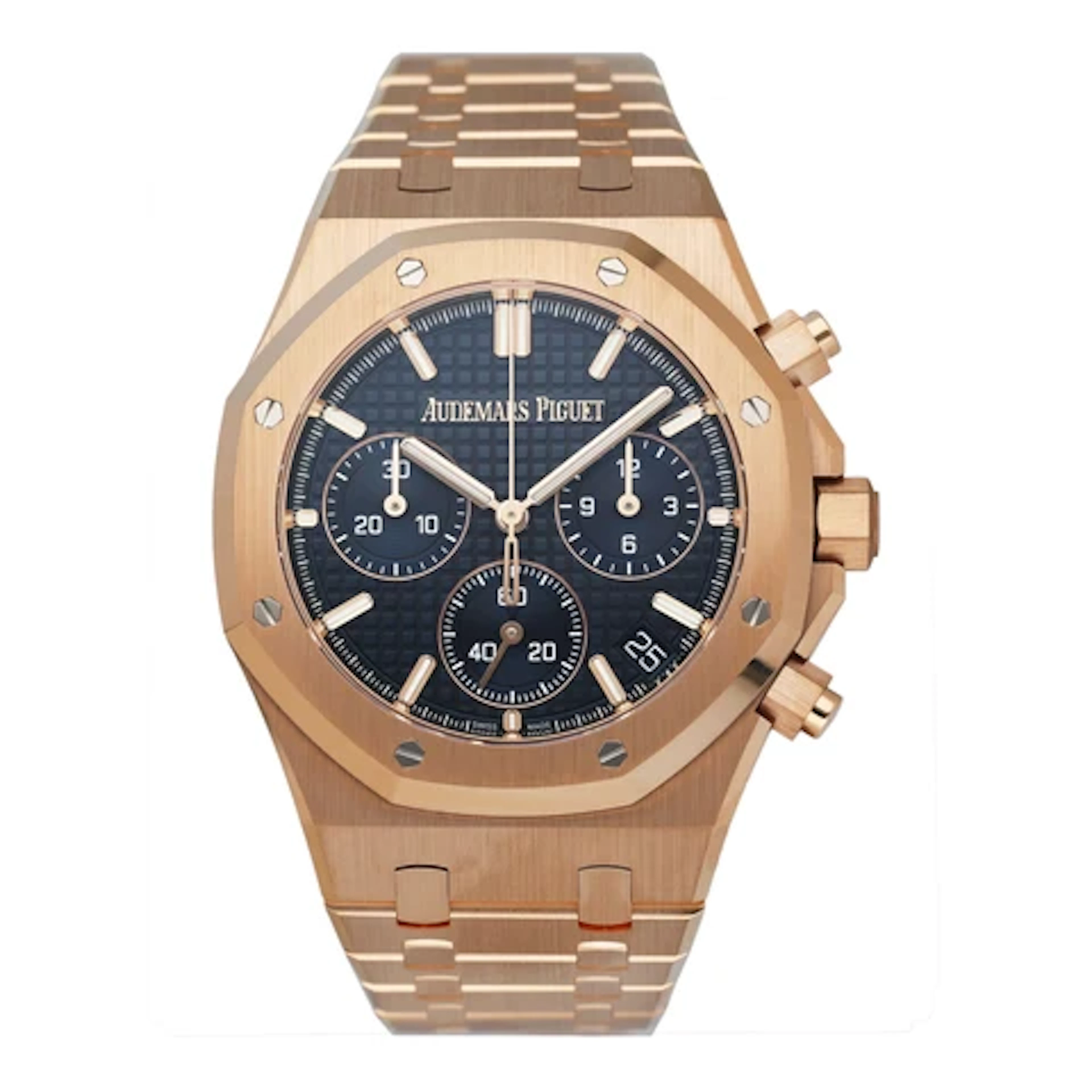 Audemars Piguet Royal Oak 26240OR Blue Dial Mens Watch Box Papers