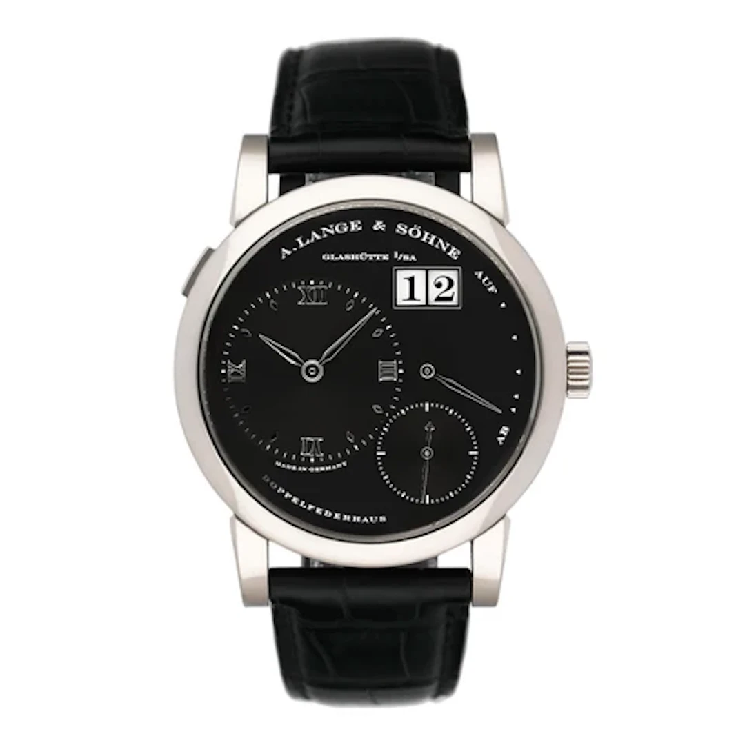 A. Lange & Sohne Grand Lange 1 117.028F Black Dial Mens Watch Box Papers