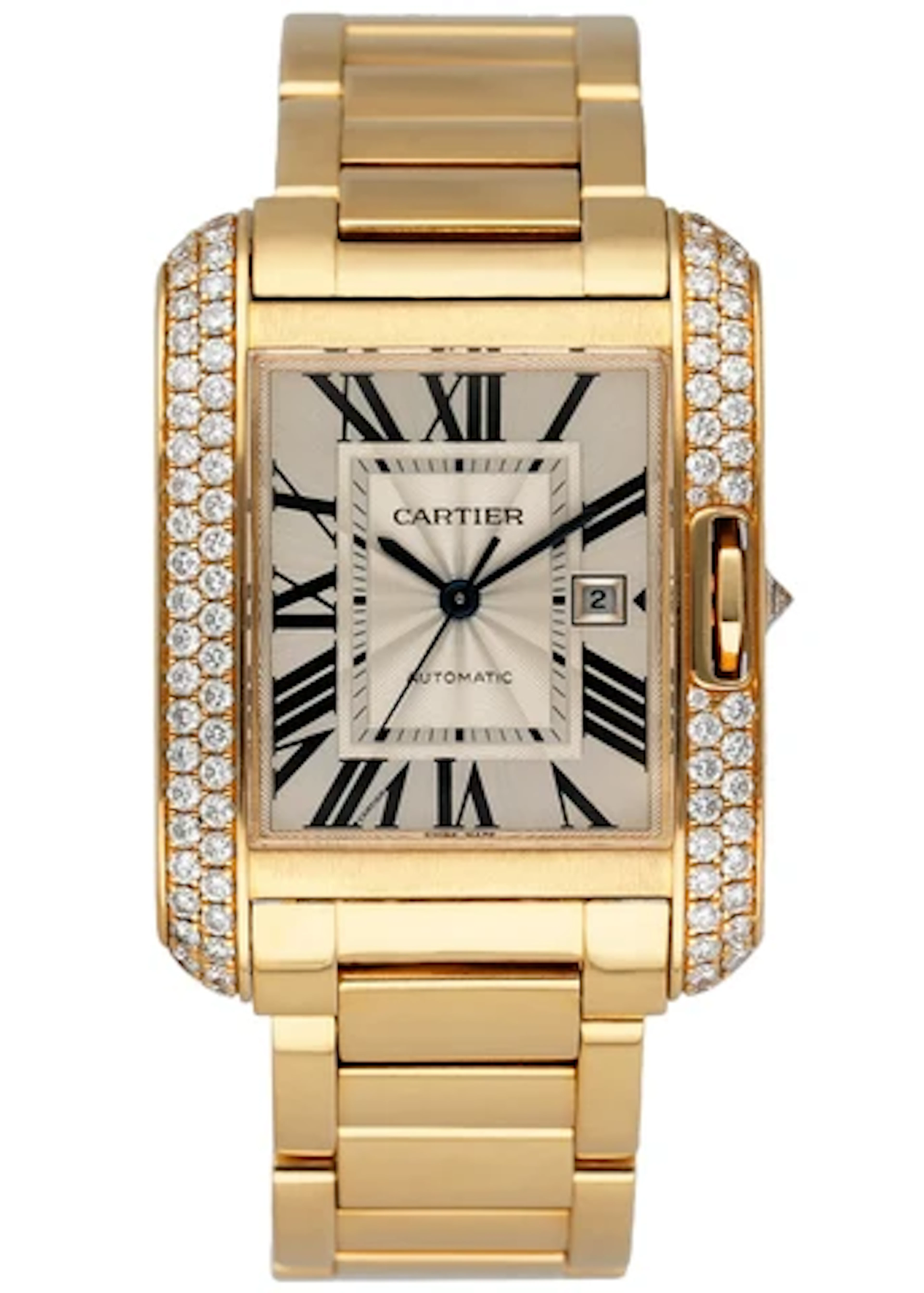 Cartier Tank Anglaise WT100006 18K Yellow Gold Diamond