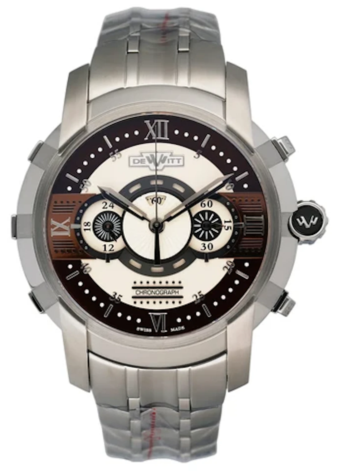 Dewitt Academia FTV.CHR.010.S5 Cream & Burgundy Dial Mens Watch Box Papers