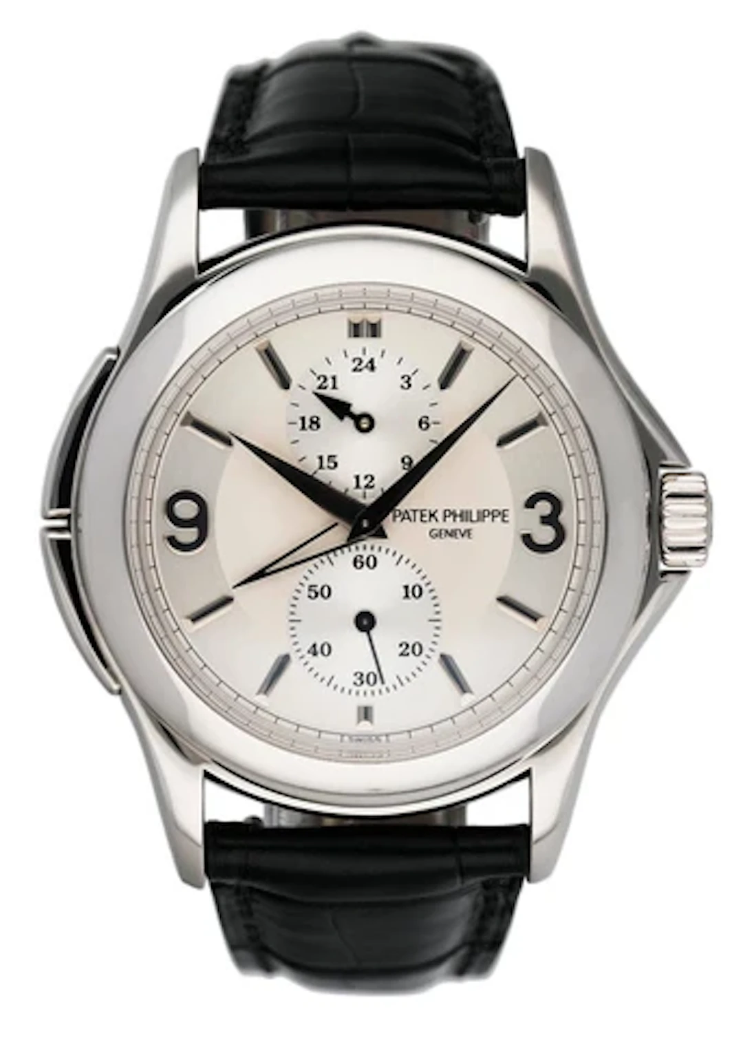 Patek Philippe Calatrava Travel Time 5134G 18K White Gold Mens Watch