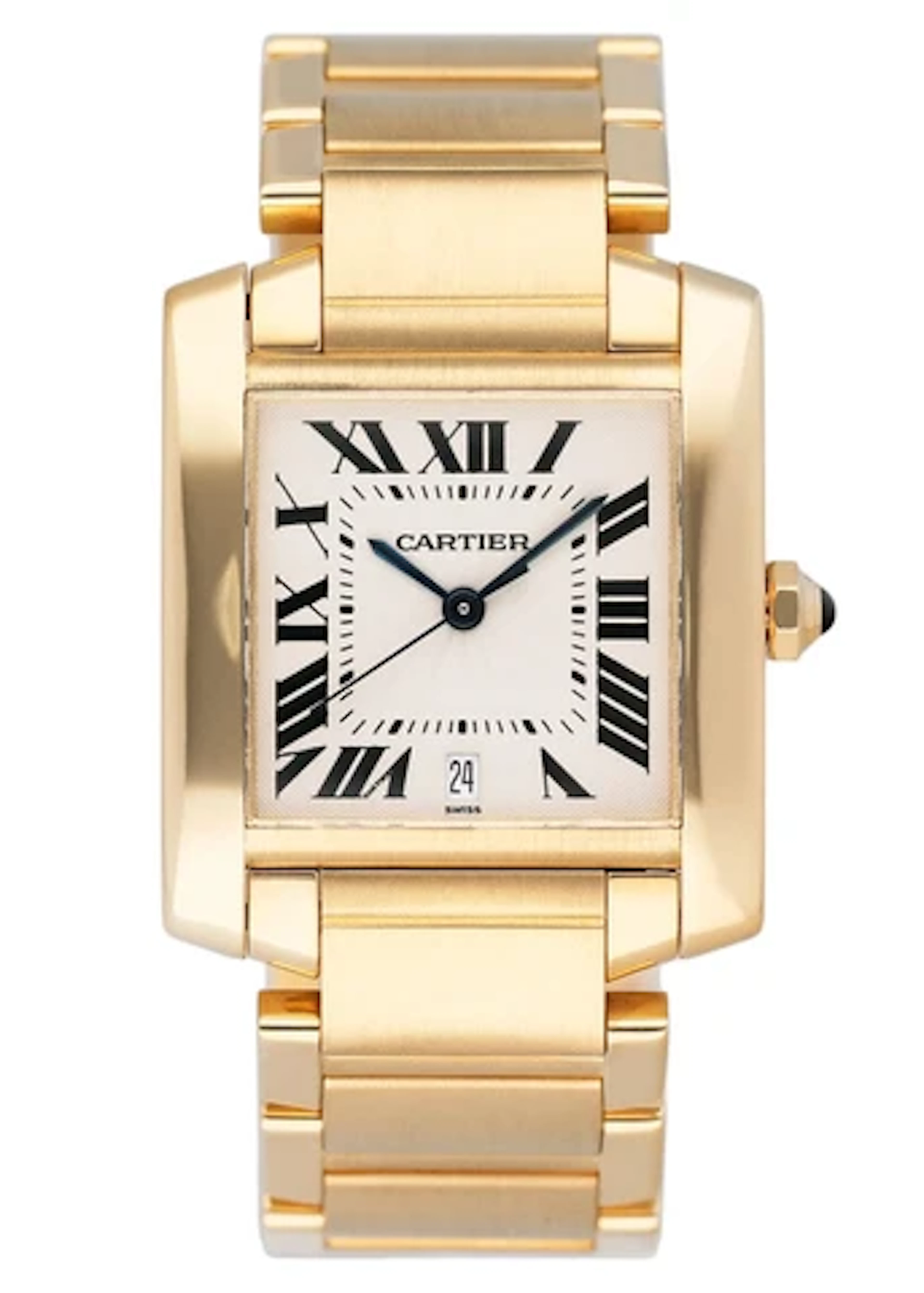 Cartier Tank Francaise W50001R2 18K Yellow Gold Mens Watch Box Papers