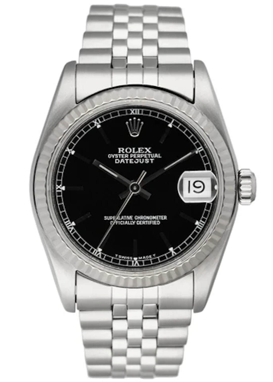Rolex Datejust 68274 Black Dial Midsize Ladies Watch