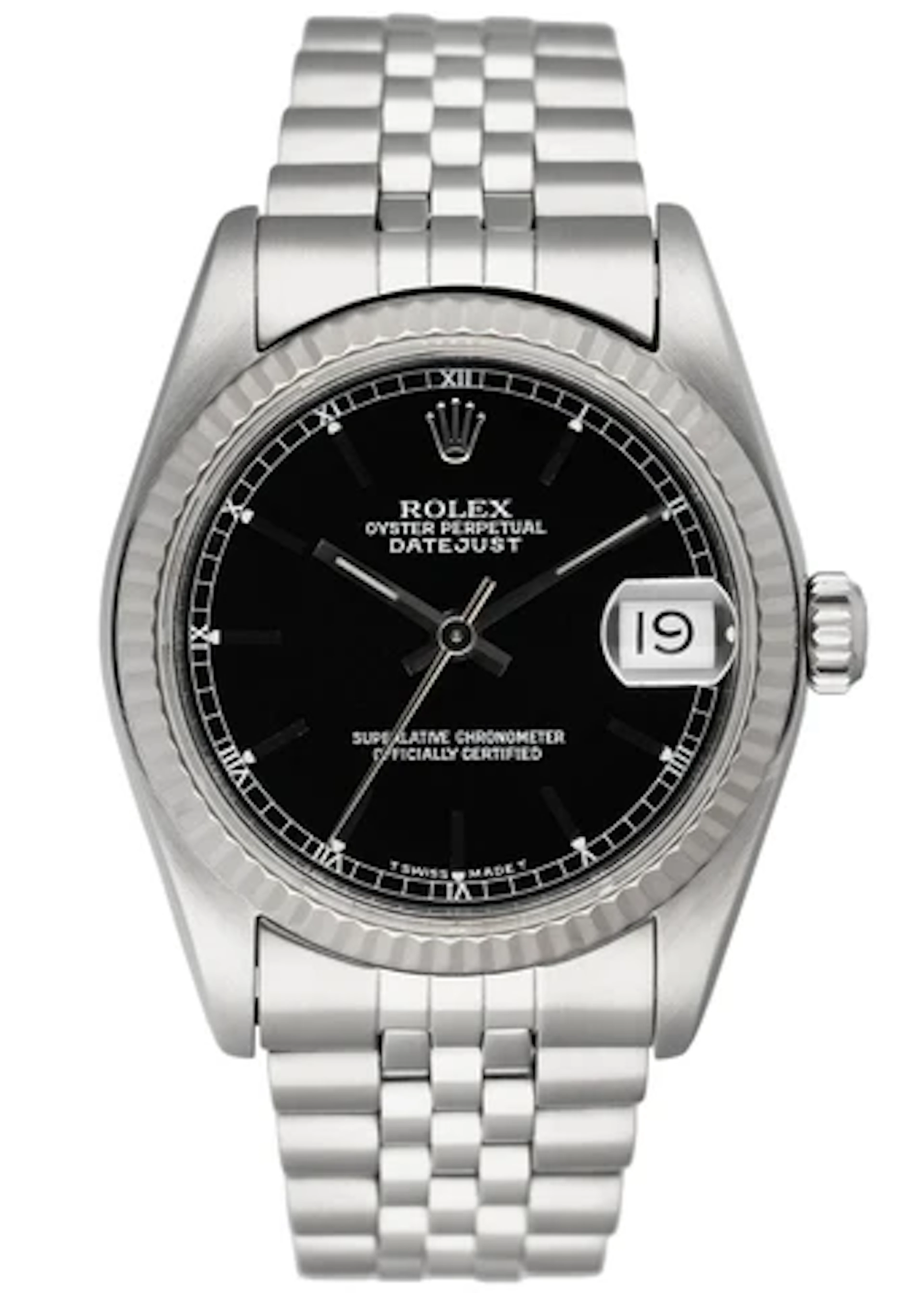 Rolex Datejust 68274 Black Dial Midsize Ladies Watch