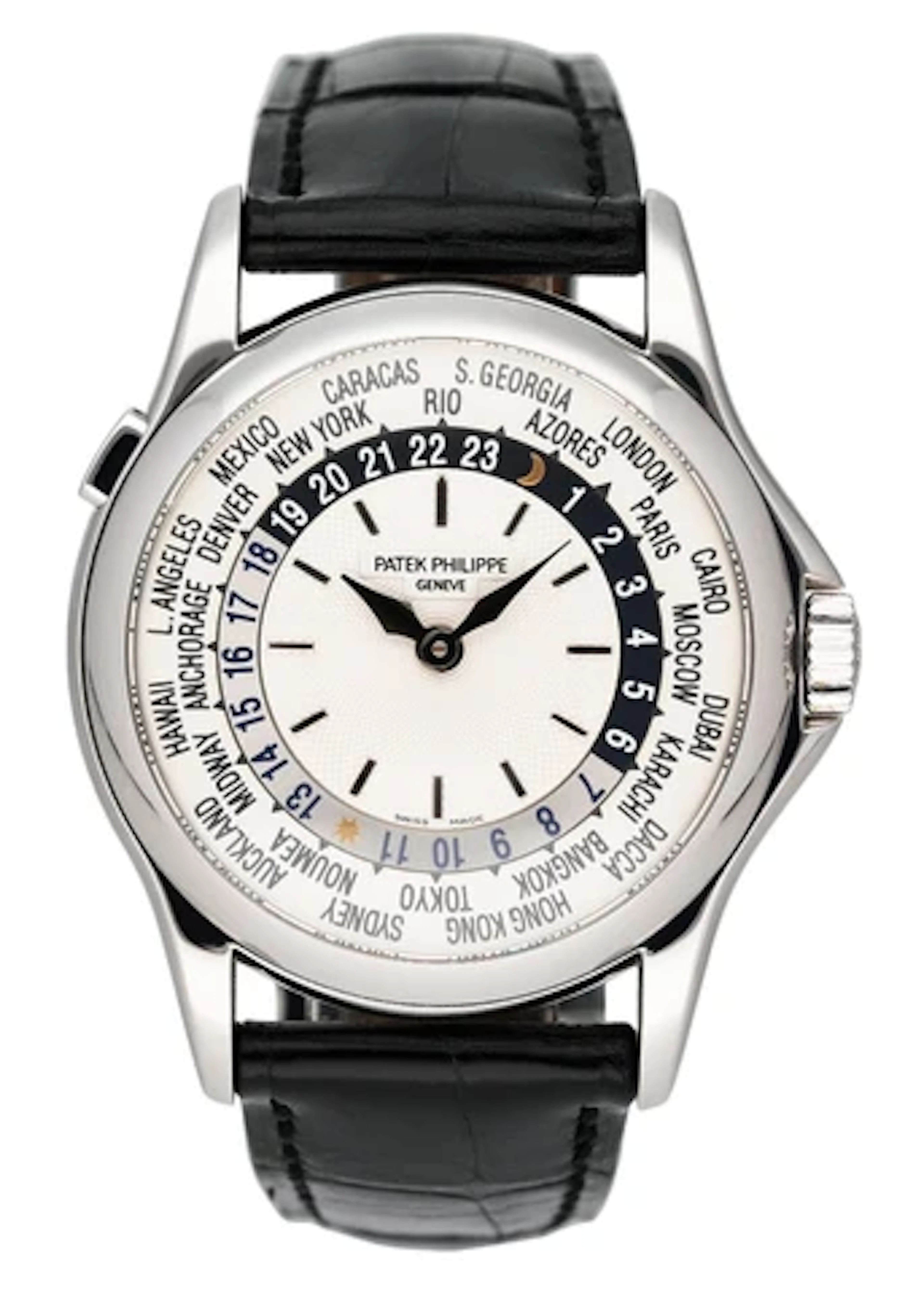 Patek Philippe World Time 5110G 18K White Gold Mens Watch Box Papers