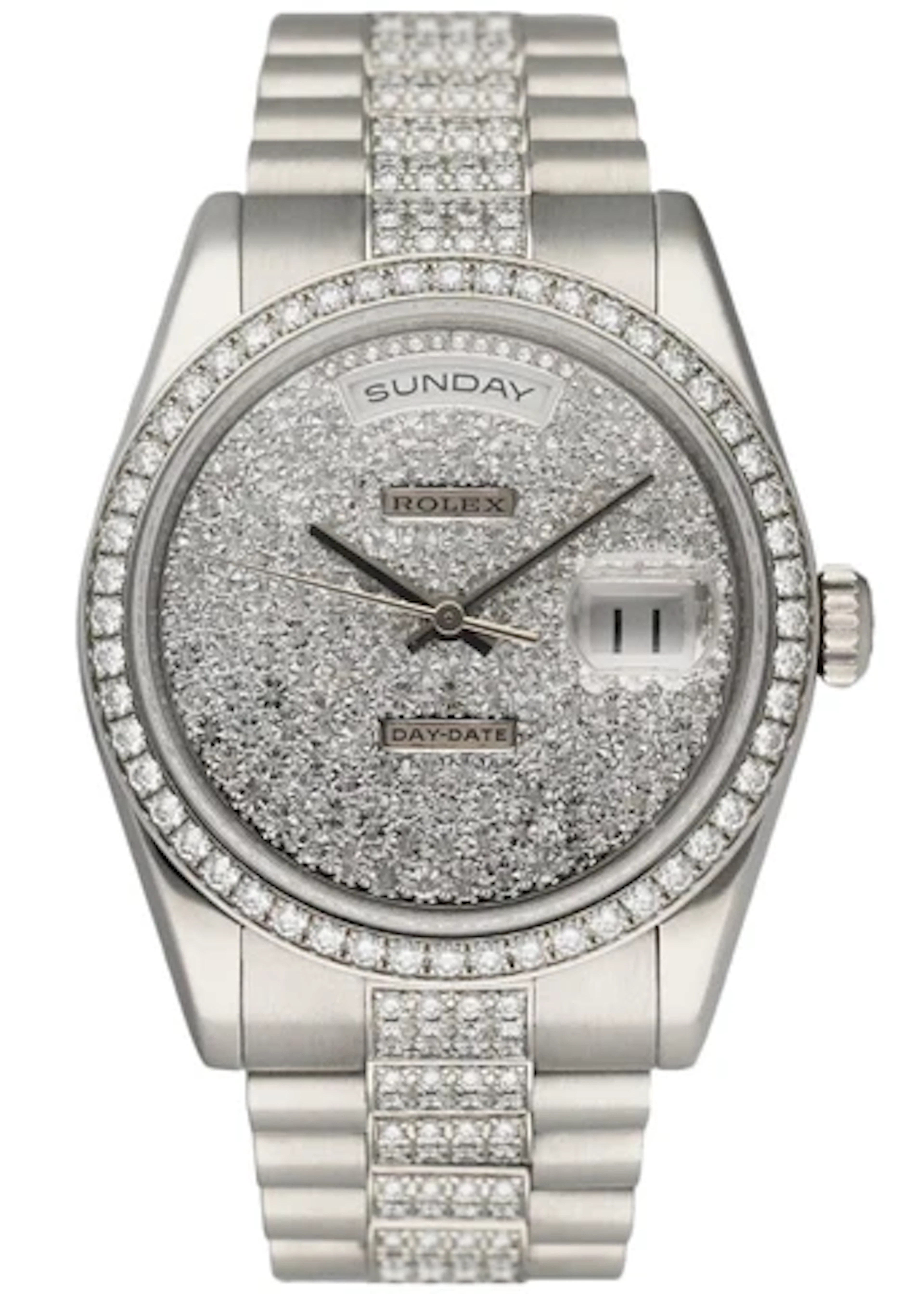 Rolex Day-Date President 118346 Platinum Diamond Mens Watch Box Papers