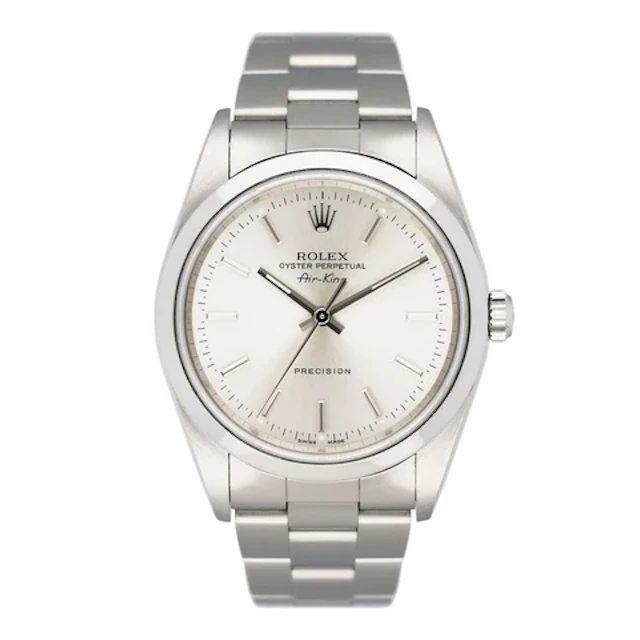 Rolex Air King Precision 14000 Silver Dial Mens Watch