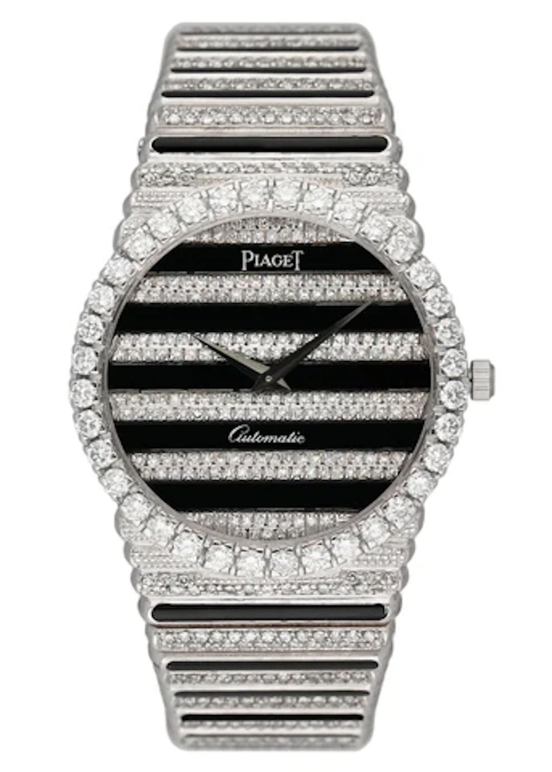 Piaget Polo 18K White Gold Diamond Onyx Ladies Watch