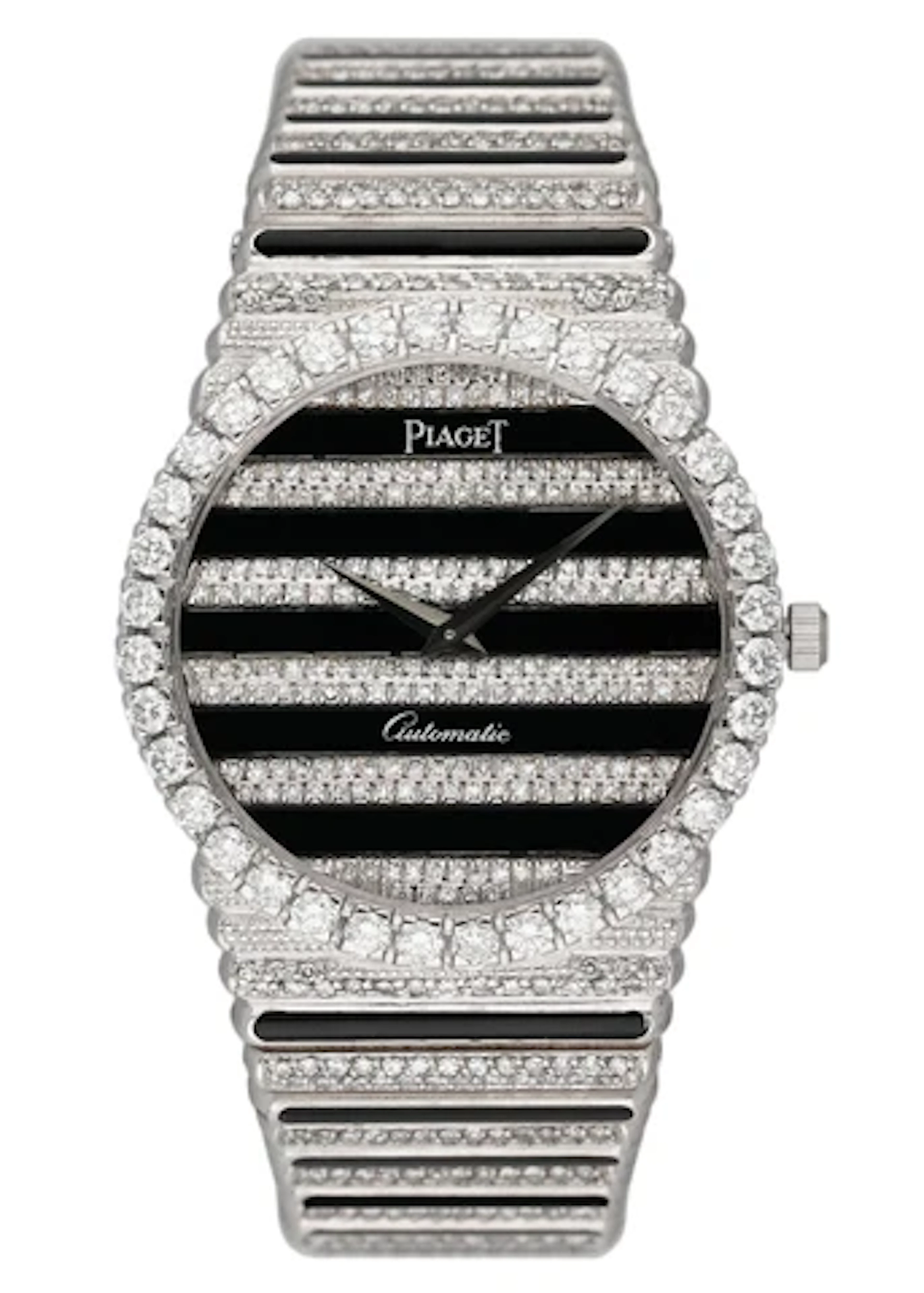 Piaget Polo 18K White Gold Diamond Onyx Ladies Watch