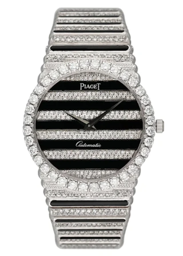 Piaget Polo 18K White Gold Diamond Onyx Ladies Watch