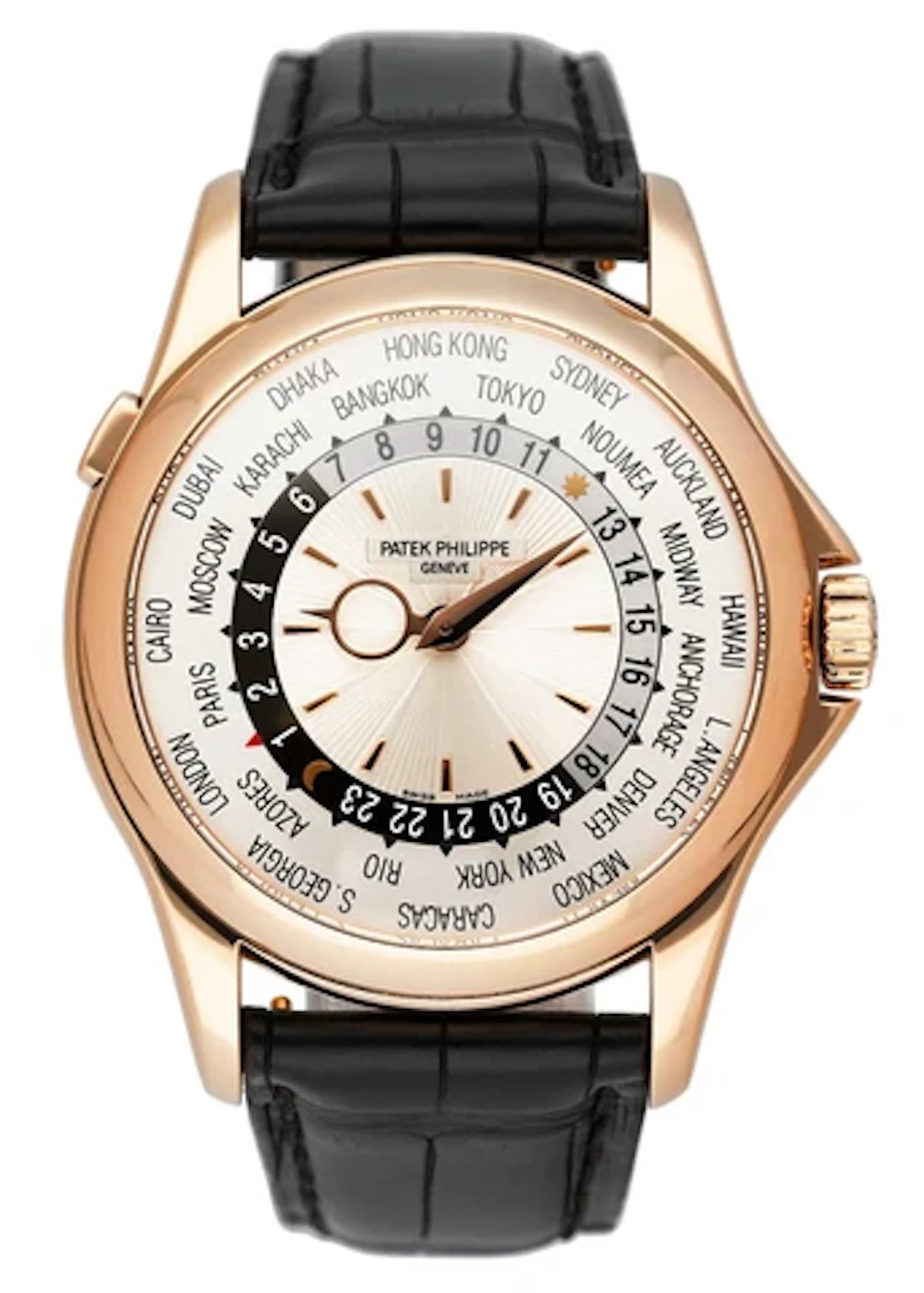 Patek Philippe World Time 5130R 18K Rose Gold Mens Watch Box Papers