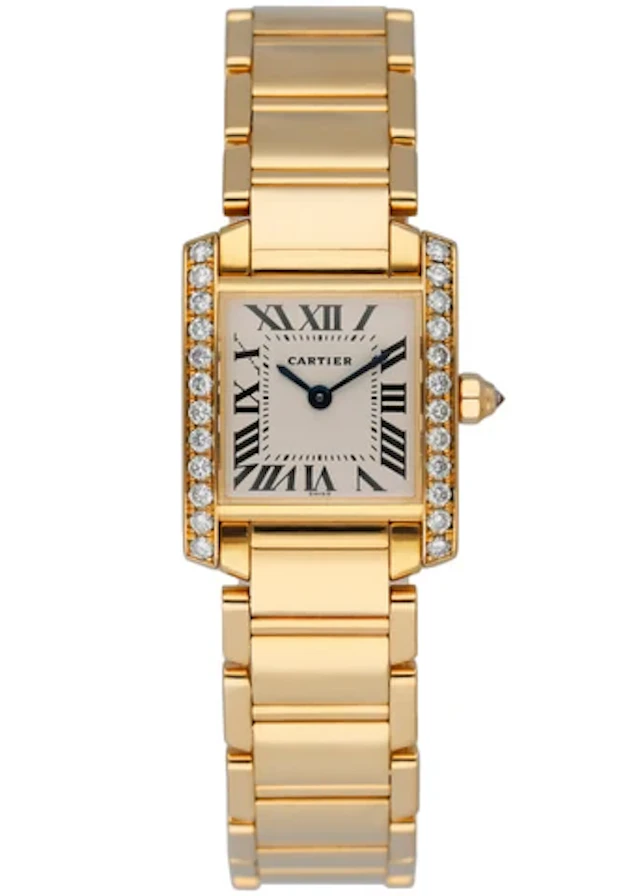 Cartier Tank Francaise 2385 18k Yellow Gold Diamond Ladies Watch