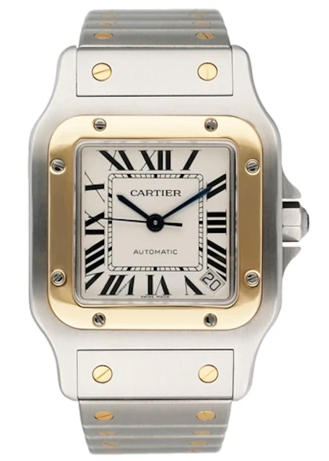 Cartier Santos Galbee W20099C4 18K Yellow Gold Steel Mens Watch