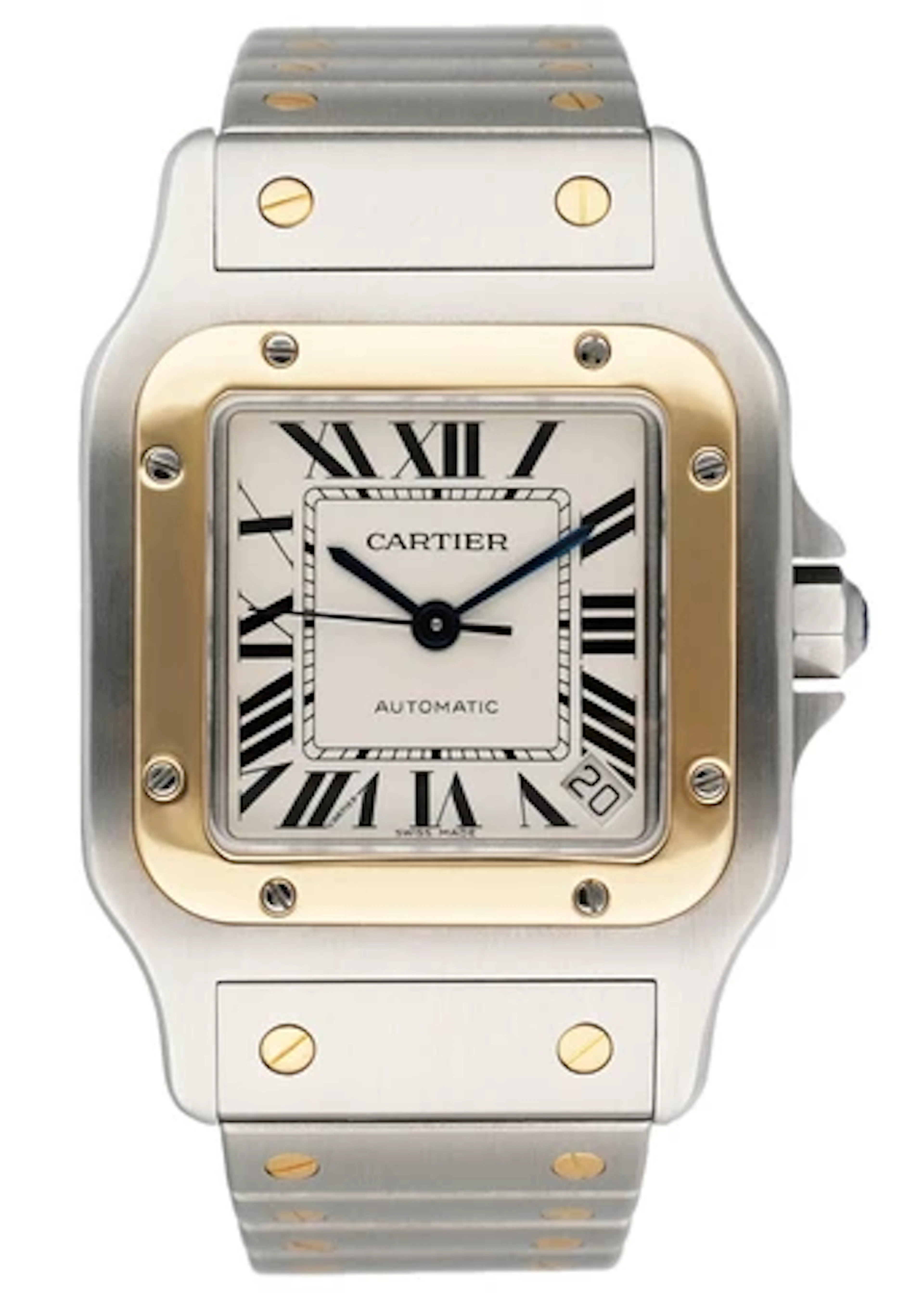 Cartier Santos Galbee W20099C4 18K Yellow Gold Steel Mens Watch