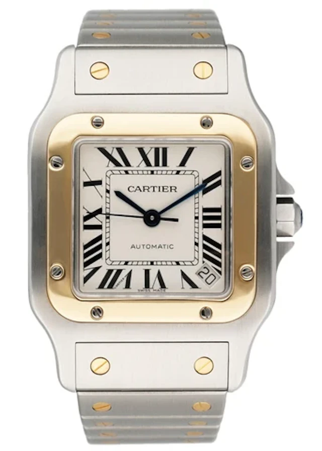 Cartier Santos Galbee W20099C4 18K Yellow Gold Steel Mens Watch