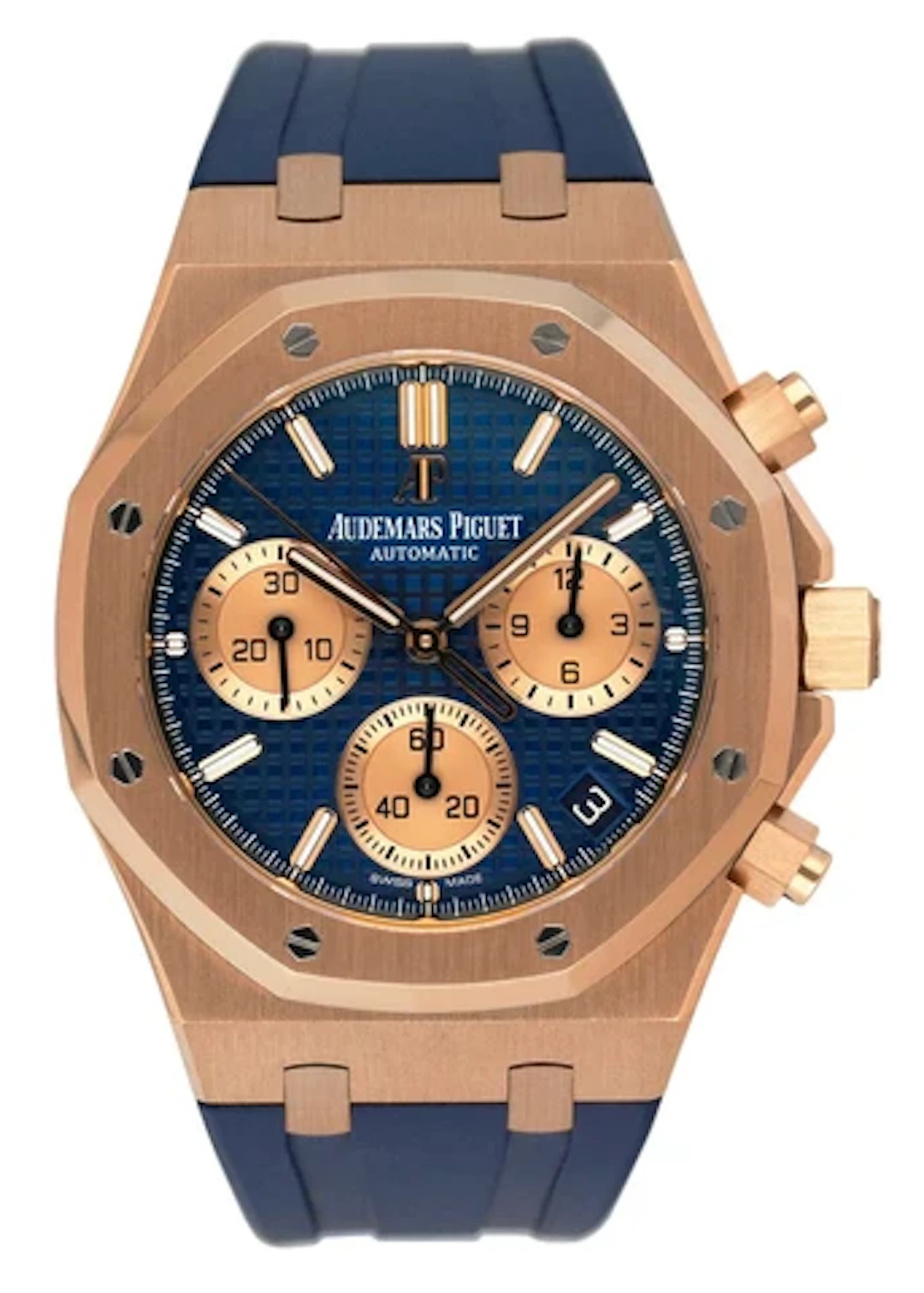 Audemars Piguet Royal Oak 26239OR Blue Dial 18k Rose Gold Mens Watch