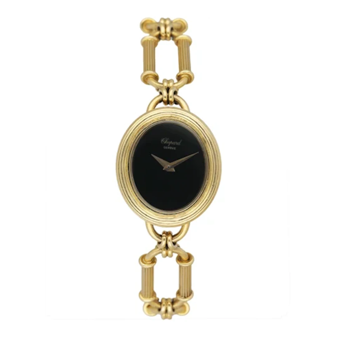 Chopard 86435 5043 1 Onyx Dial Bamboo Style Ladies Watch