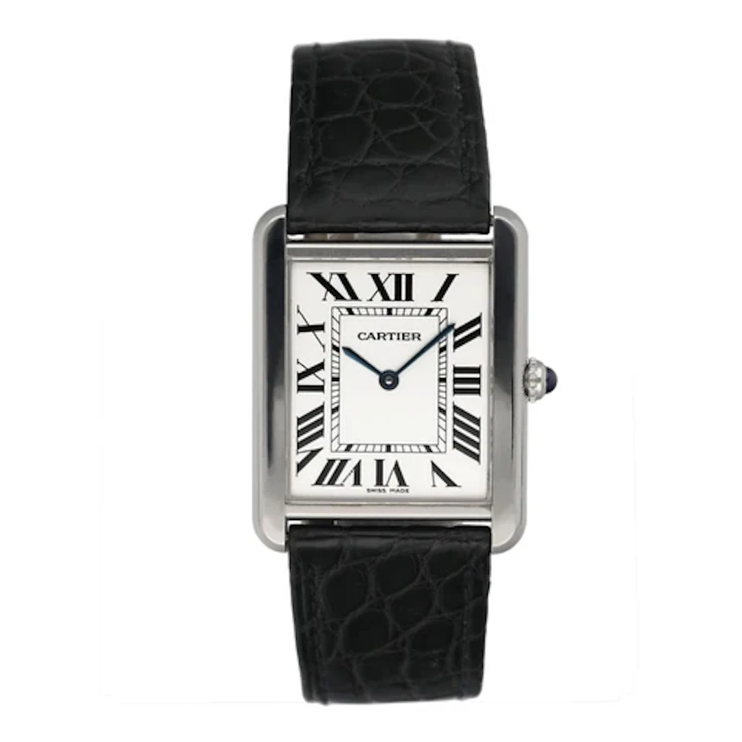 Cartier Tank Solo Large W1018355 Stainless Steel Mens Watch