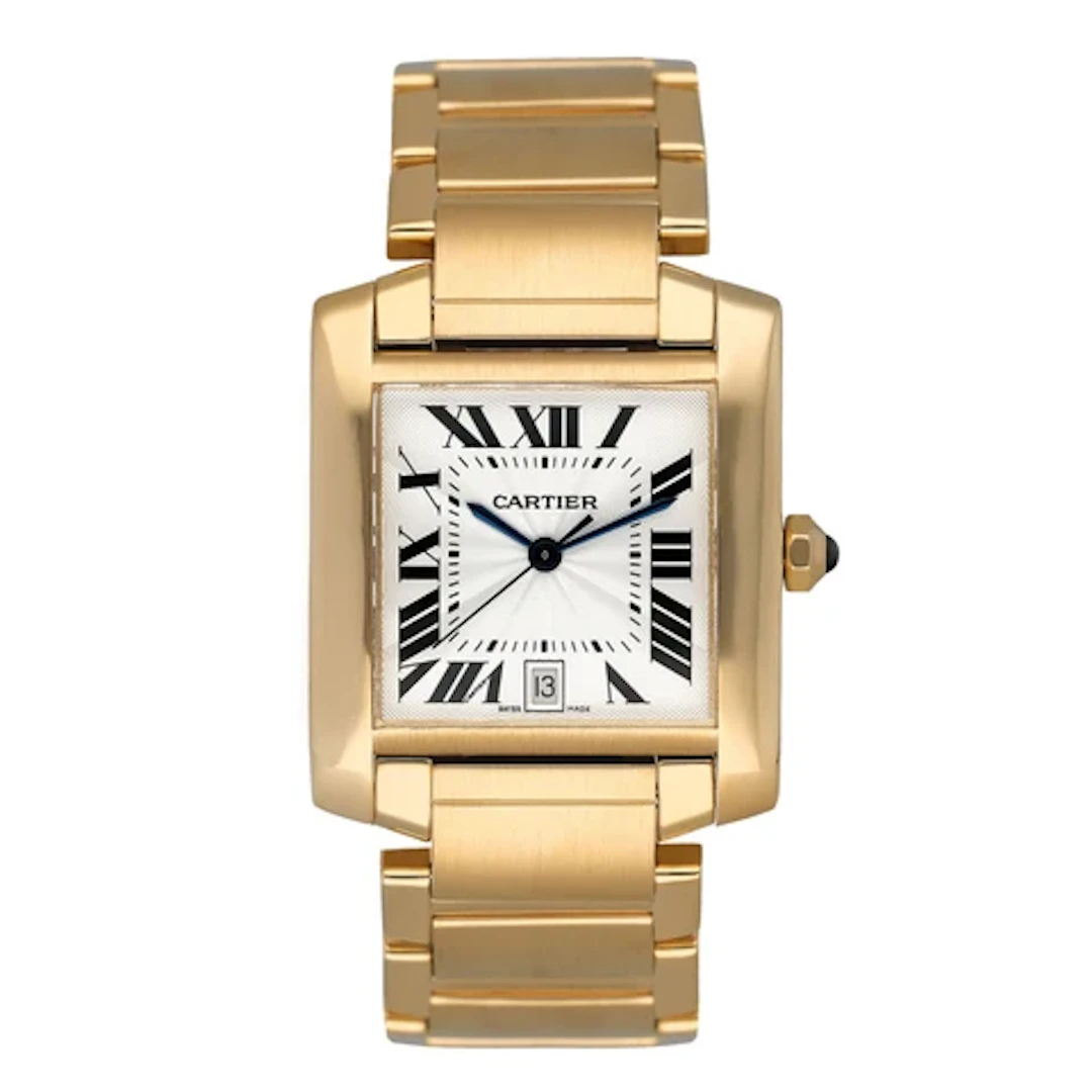 Cartier Tank Francaise W50001R2 18K Yellow Gold Mens Watch