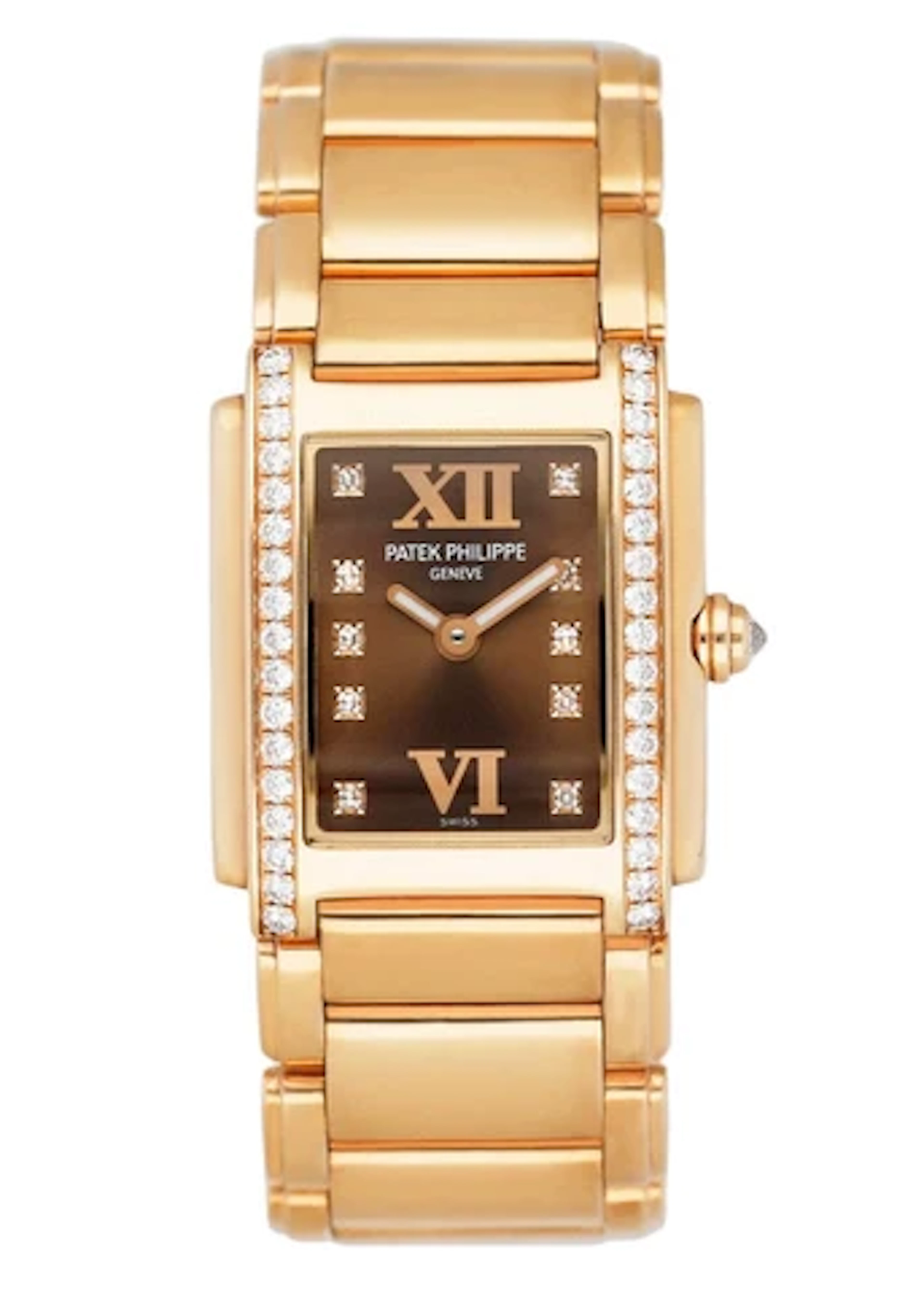 Patek Philippe Geneve Twenty-4 Rose Gold Chocolate Ladies Watch Box Papers