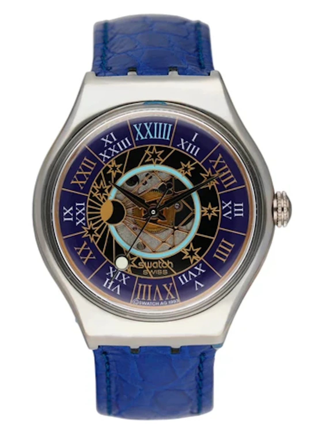 Swatch Tresor Magique SAZ101 Platinum Mens Watch Box Papers