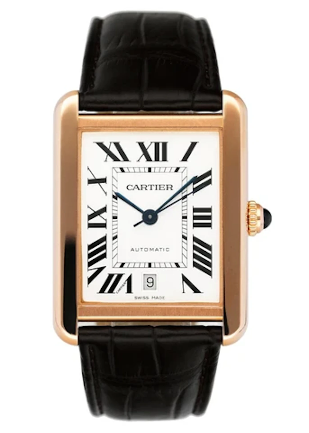 Cartier Tank Solo XL W5200026 18K Rose Gold Mens Watch Box Papers