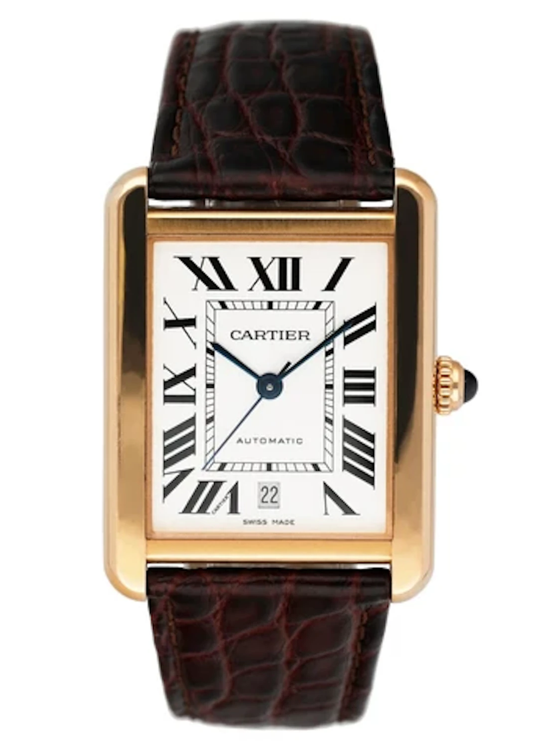 Cartier Tank Solo XL W5200026 18K Rose Gold Mens Watch