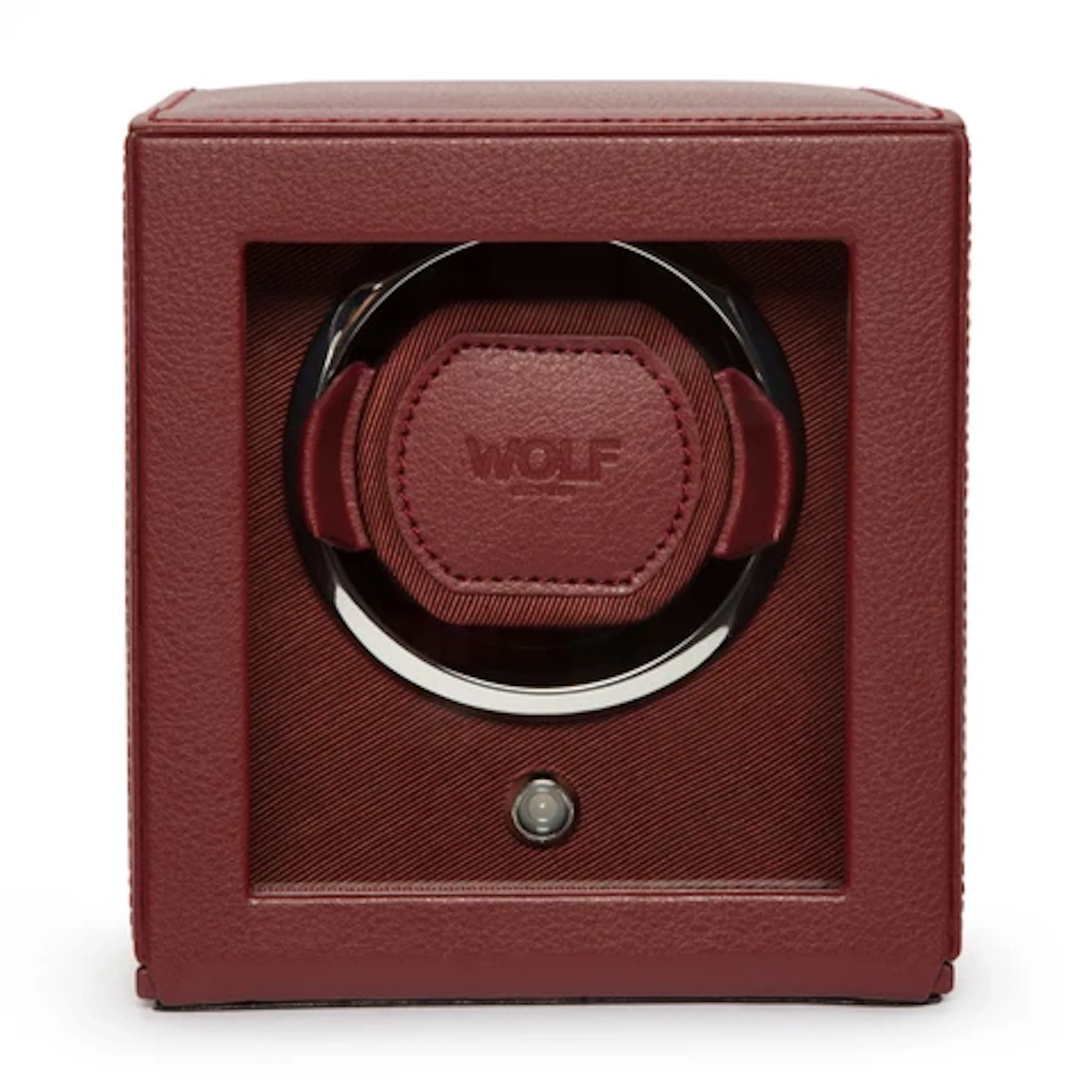 Cub Single Watch Winder with Cover - Bordeaux