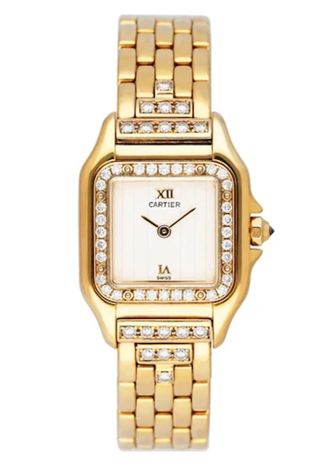 Cartier Panthere WF3159HP Diamond Cream Dial Yellow Gold Watch