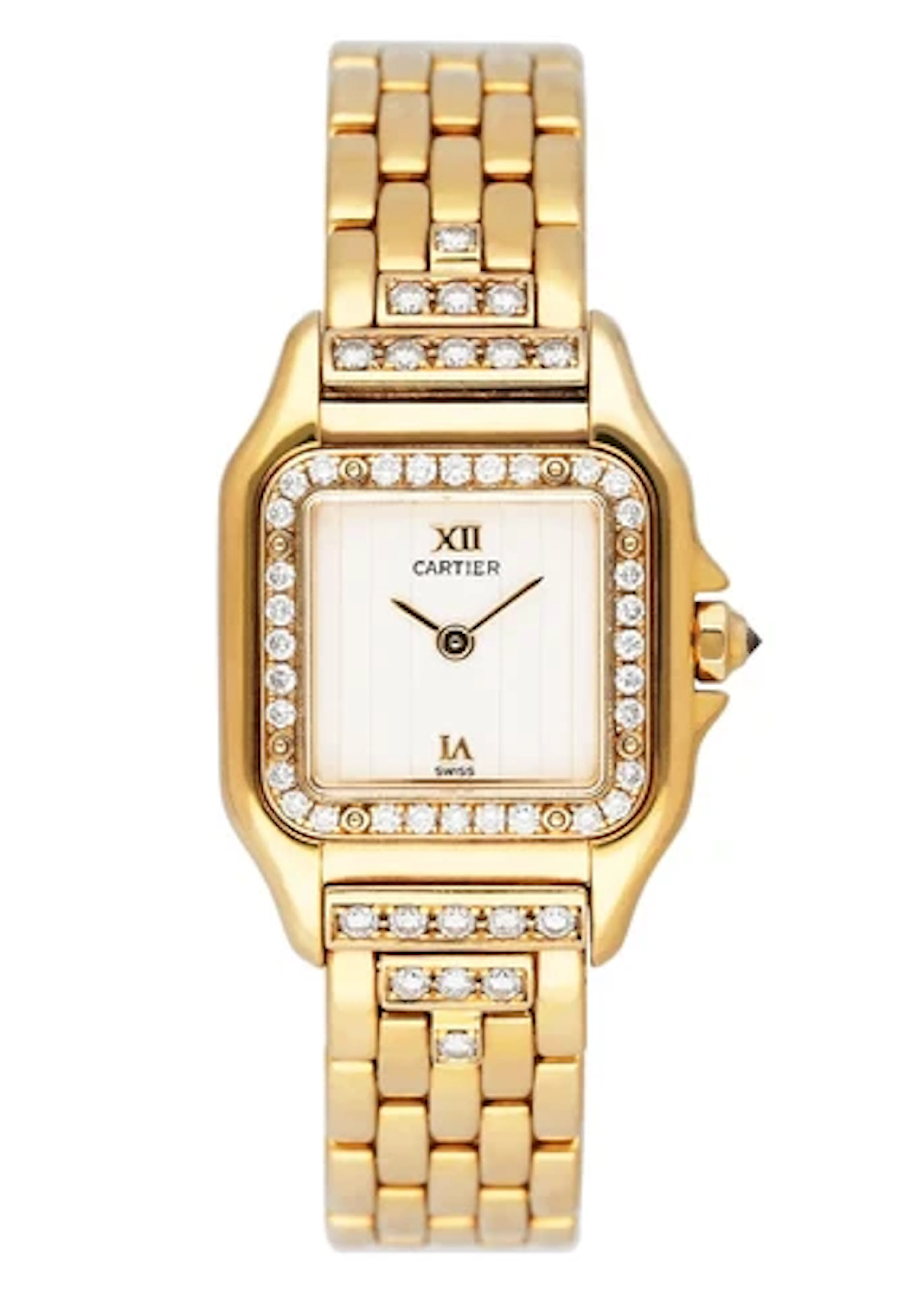 Cartier Panthere WF3159HP Diamond Cream Dial Yellow Gold Watch