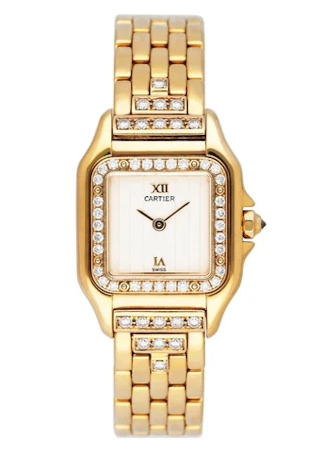 Cartier Panthere WF3159HP Diamond Cream Dial Yellow Gold Watch