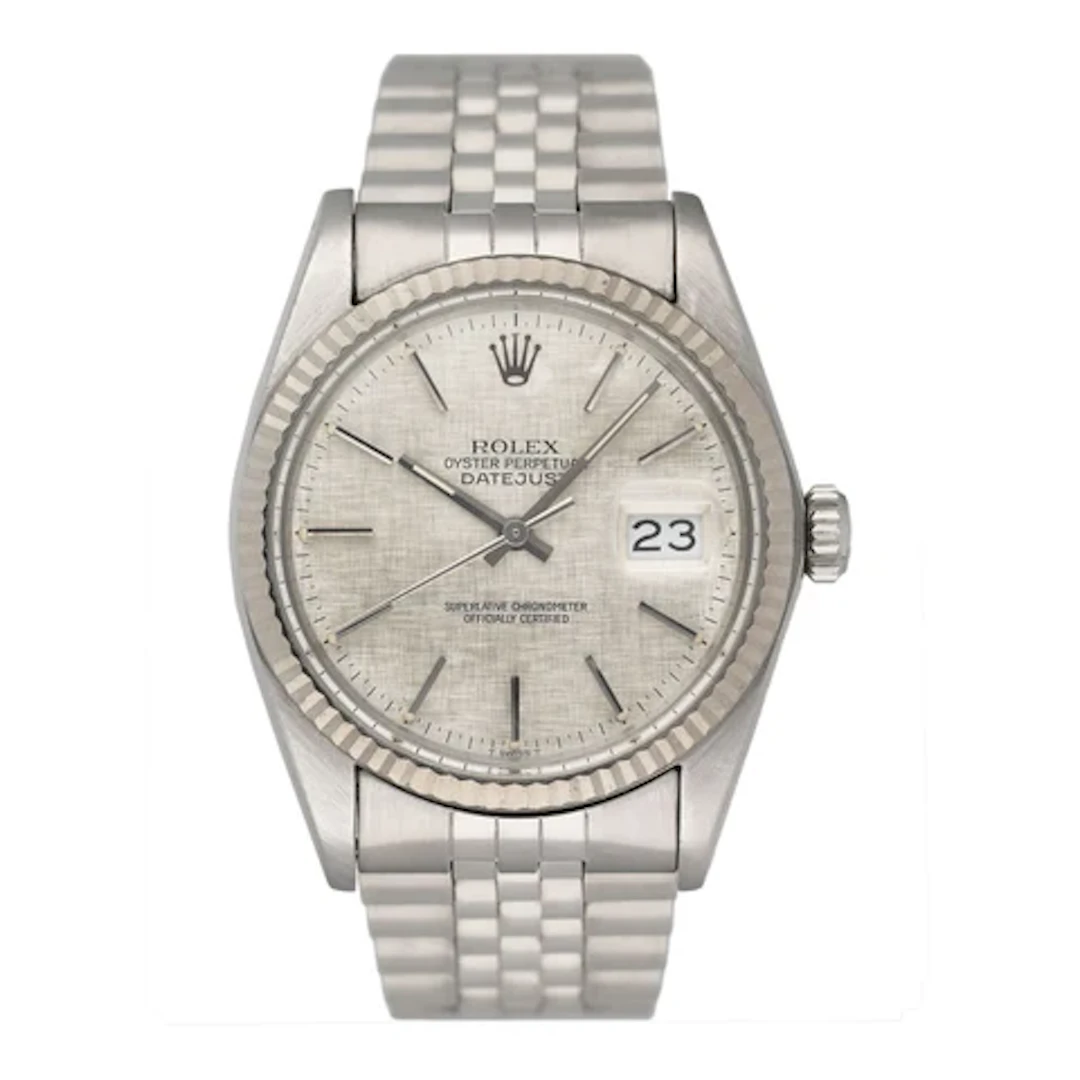 Rolex Datejust 16014 Siver Linen Dial Steel Mens Watch