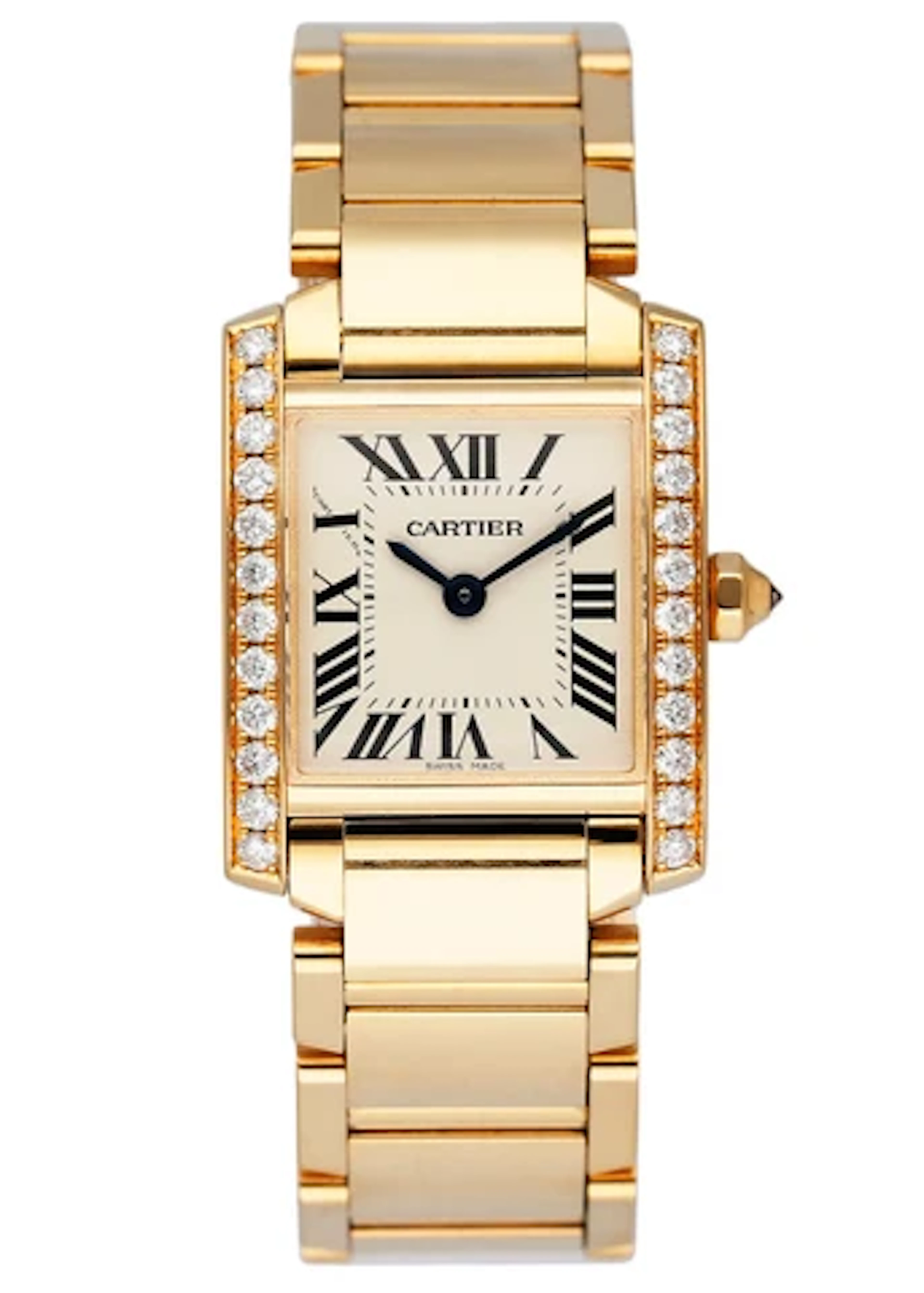 Cartier Tank Francaise WJTA0024 Diamond Bezel Ladies Watch Box Papers