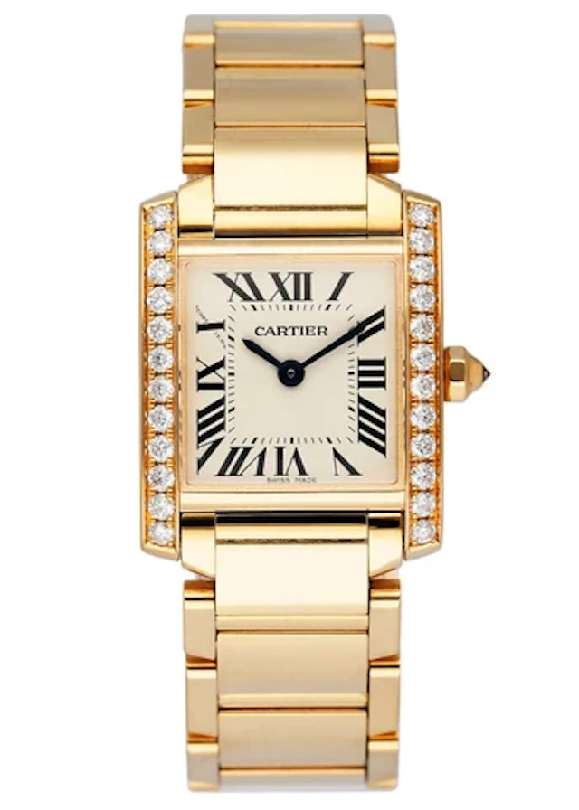 Cartier Tank Francaise WJTA0024 Diamond Bezel Ladies Watch Box Papers