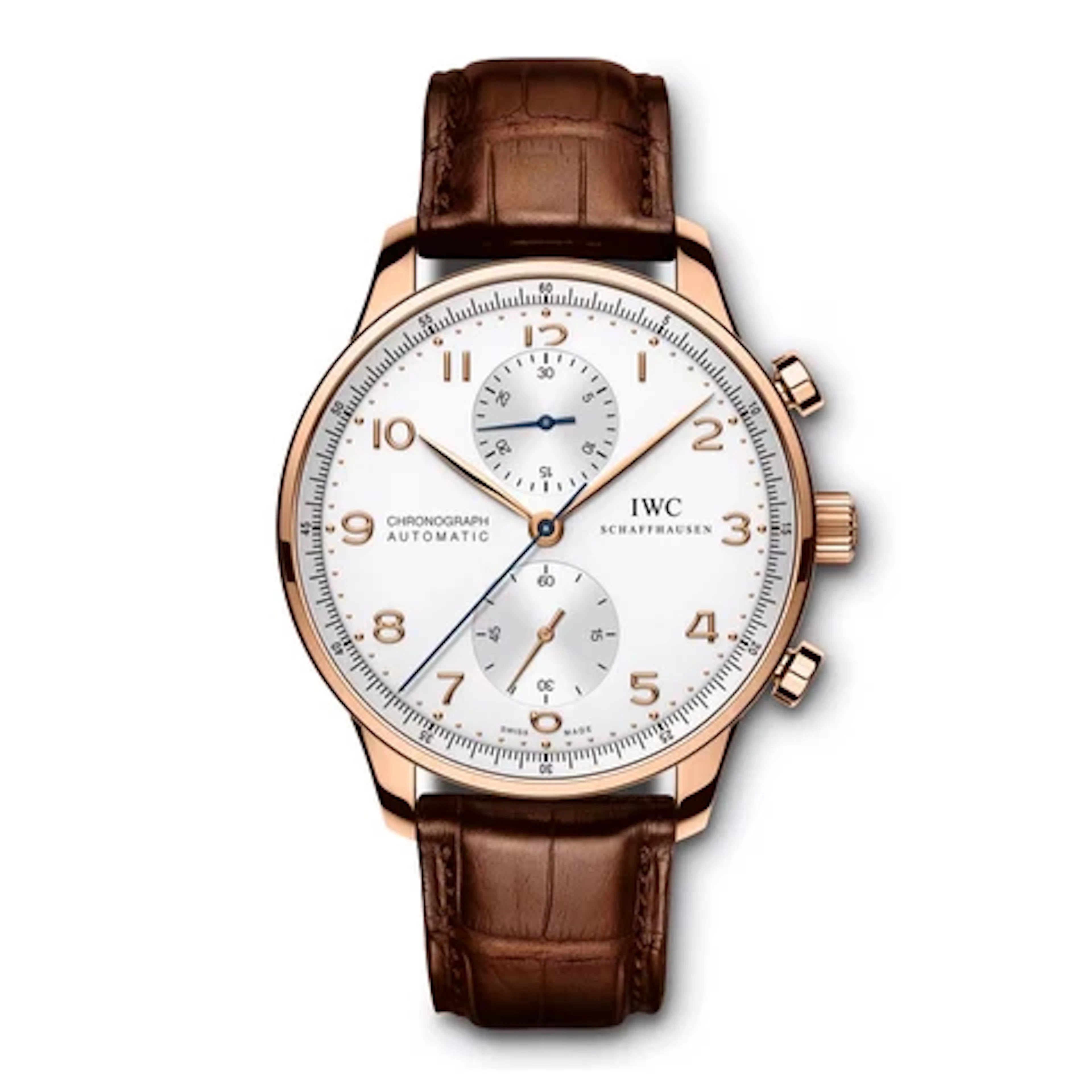 IWC Portuguese Chronograph IW371480 Silver Dial Mens Watch Box Papers